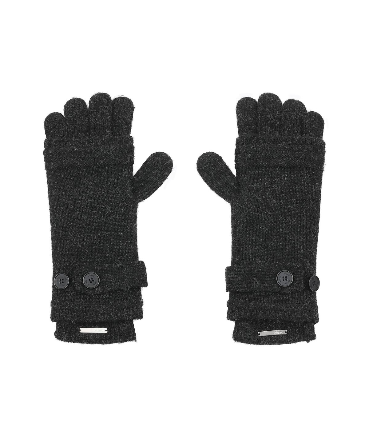 미세키서울(MISEKI SEOUL) Button knit hand warmer SET BLACK
