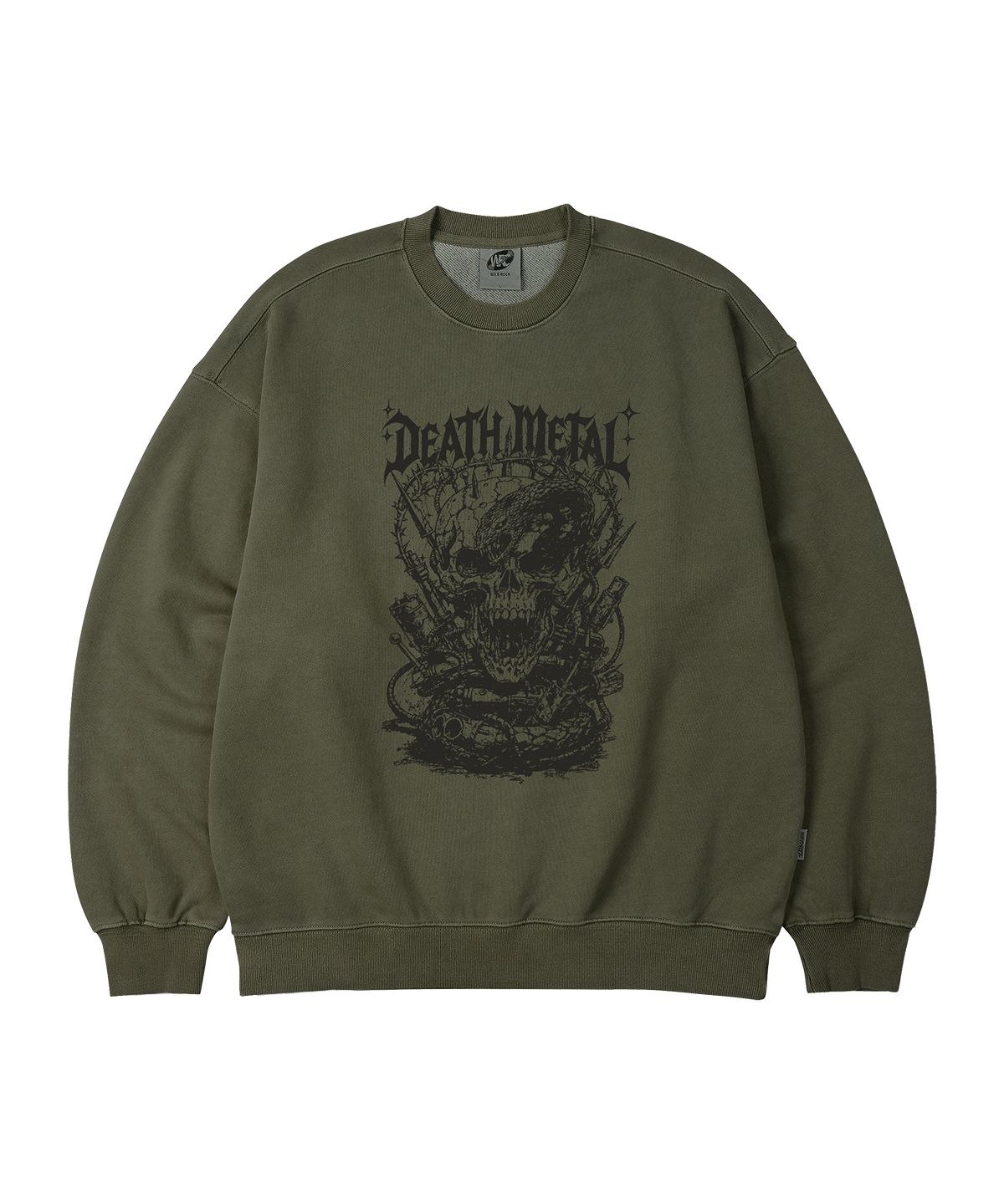 와일드락(WILDROCK) Metal Skull 피그먼트 오버핏 맨투맨_5 COL