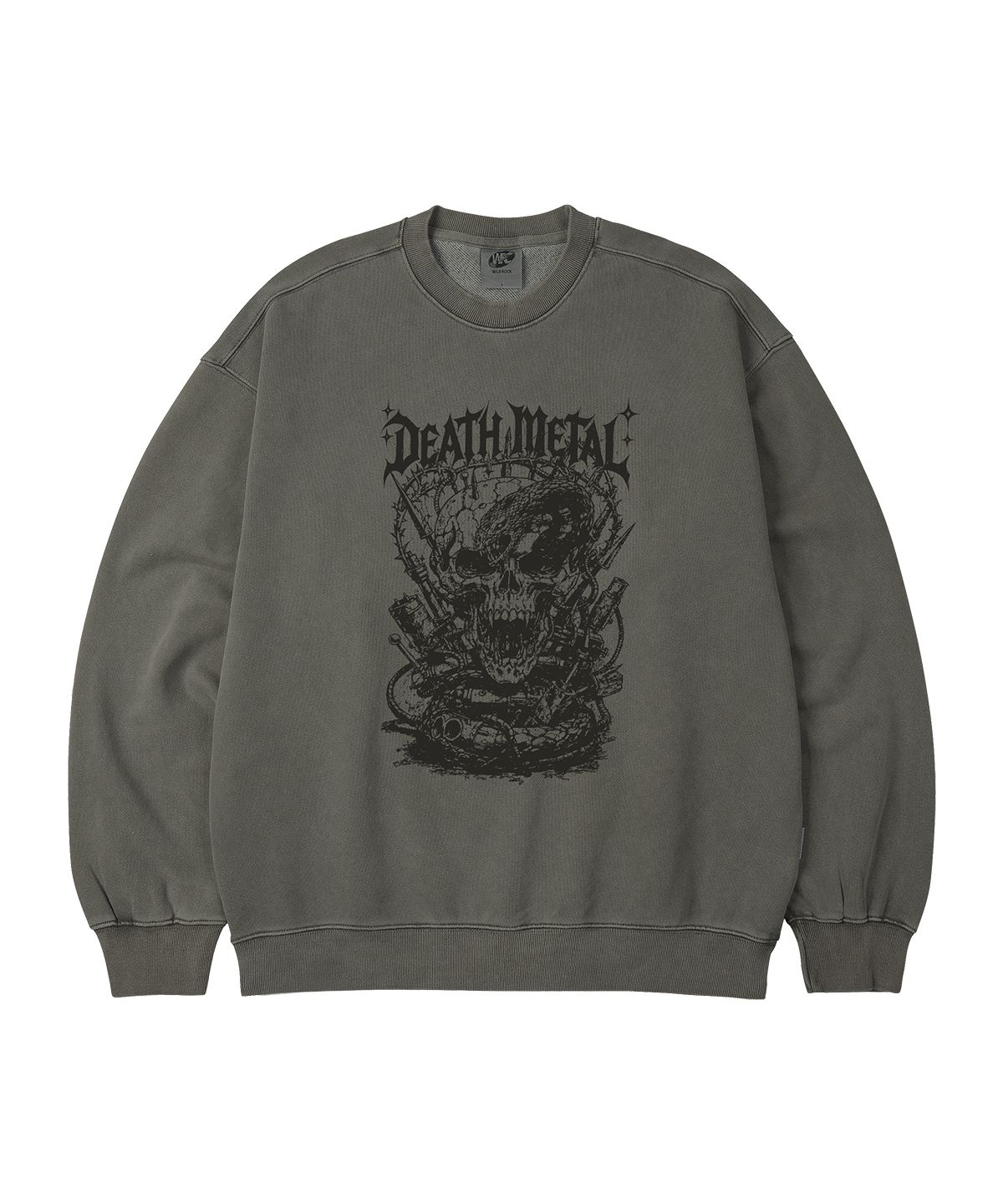 와일드락(WILDROCK) Metal Skull 피그먼트 오버핏 맨투맨_5 COL