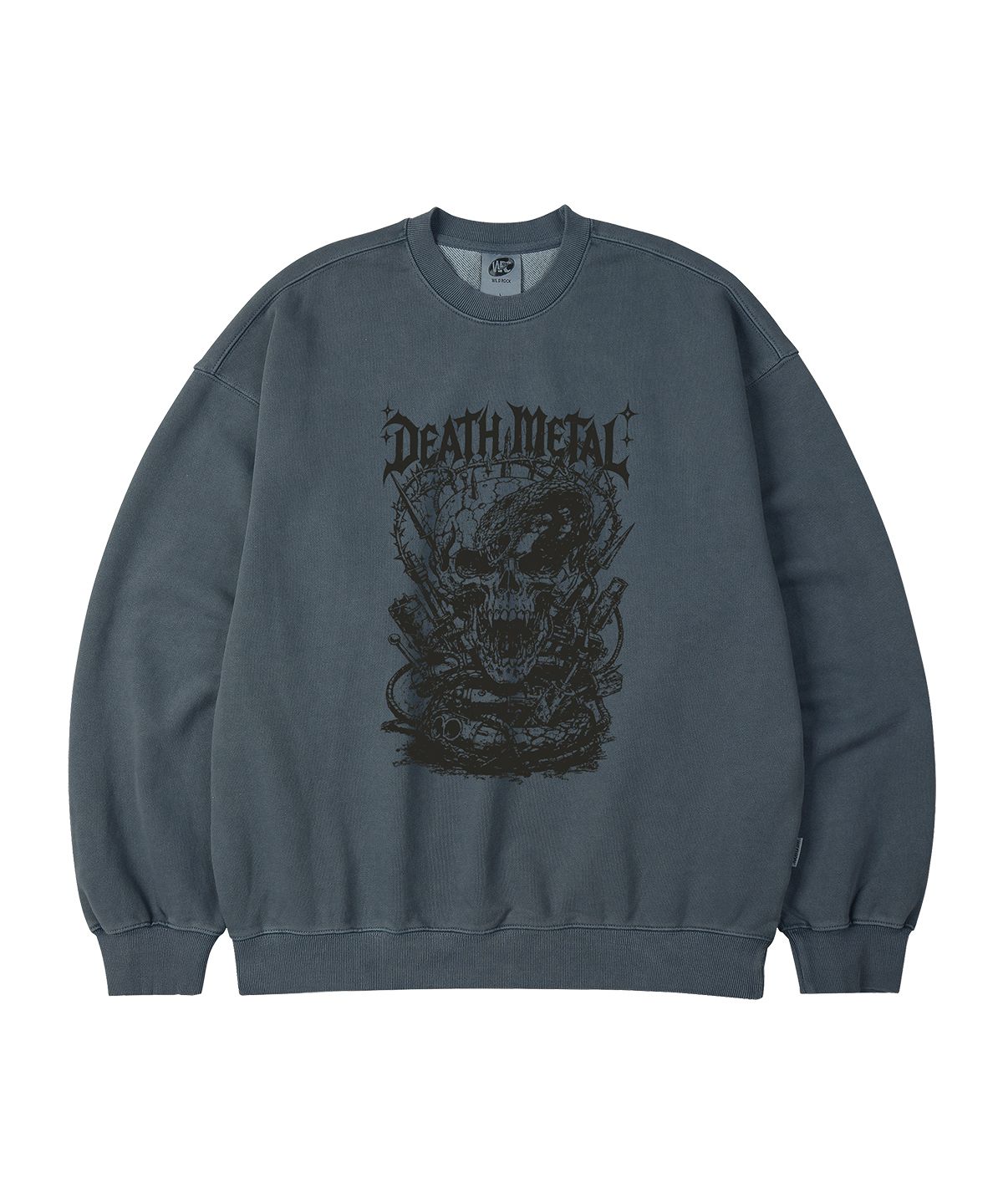 와일드락(WILDROCK) Metal Skull 피그먼트 오버핏 맨투맨_5 COL