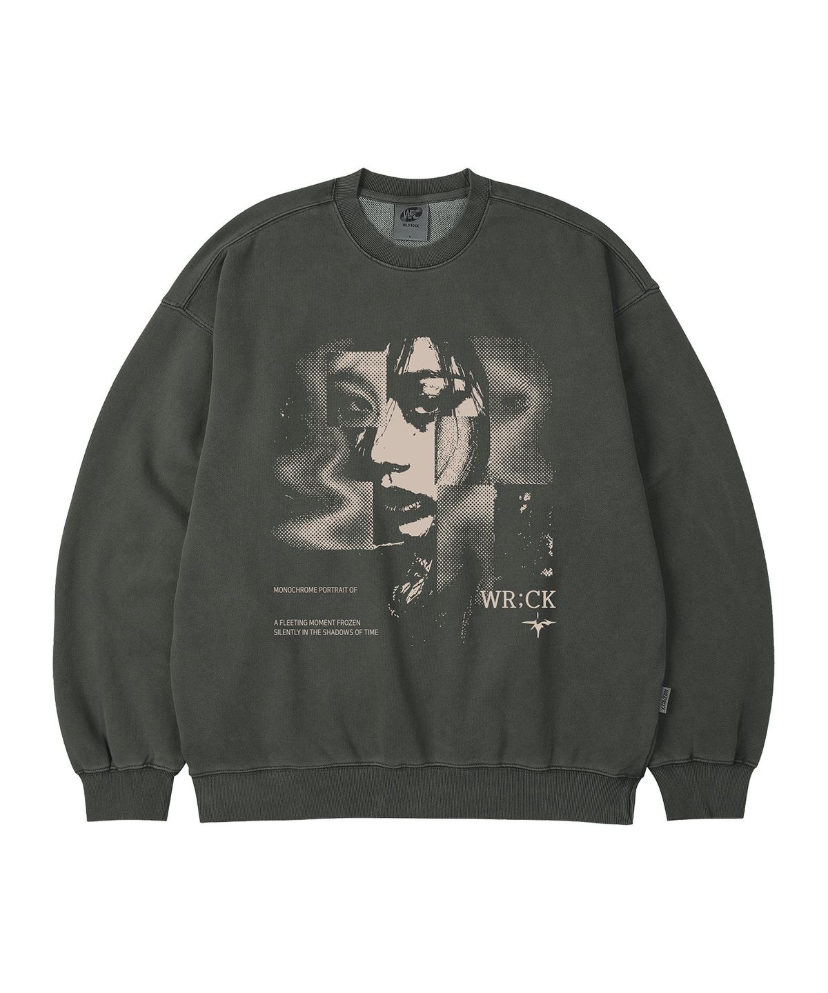 와일드락(WILDROCK) Monochrome Portrait 피그먼트 오버핏 맨투맨_5 COL