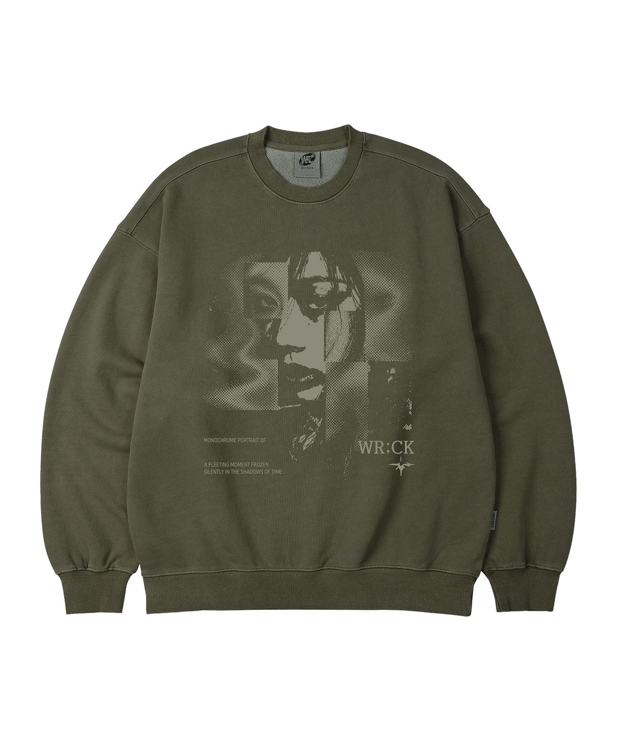 와일드락(WILDROCK) Monochrome Portrait 피그먼트 오버핏 맨투맨_5 COL