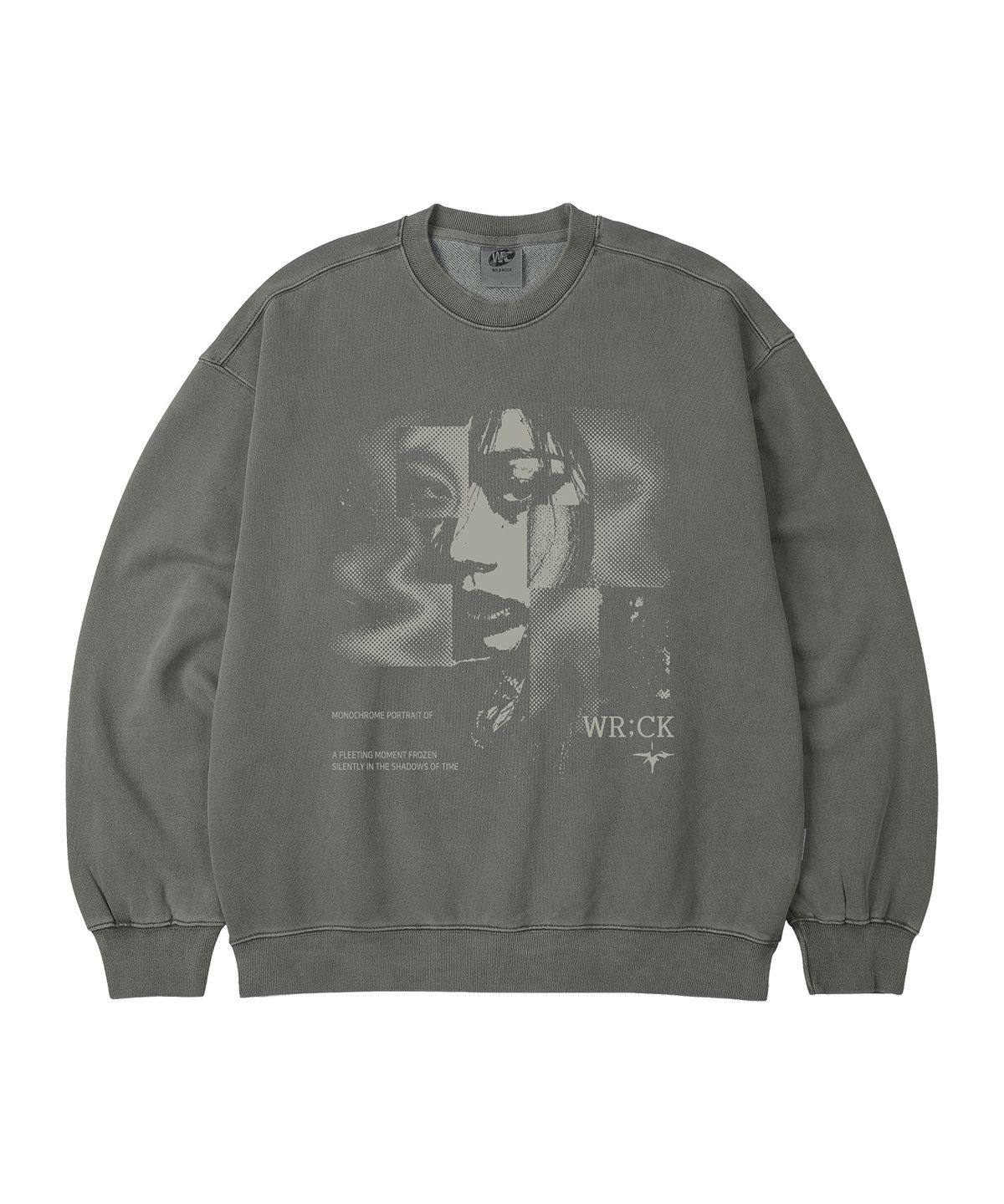 와일드락(WILDROCK) Monochrome Portrait 피그먼트 오버핏 맨투맨_5 COL