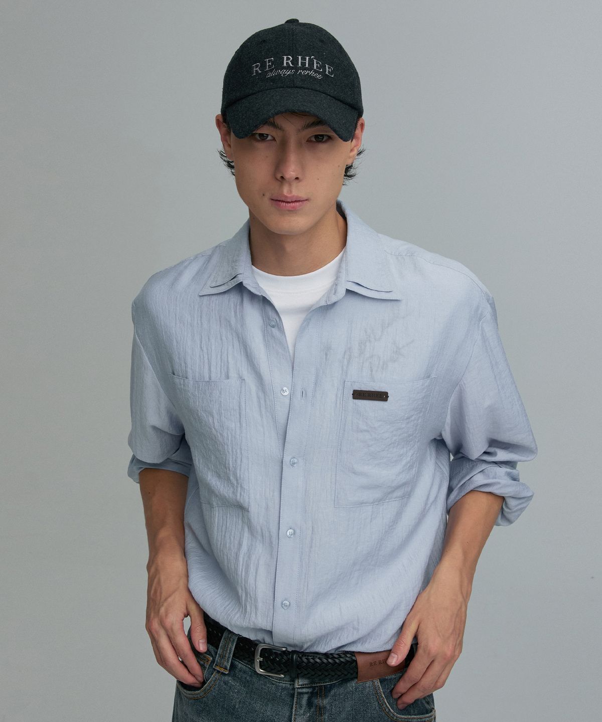 리이 맨(RERHEE MEN) WOOL BALL CAP CHARCOAL