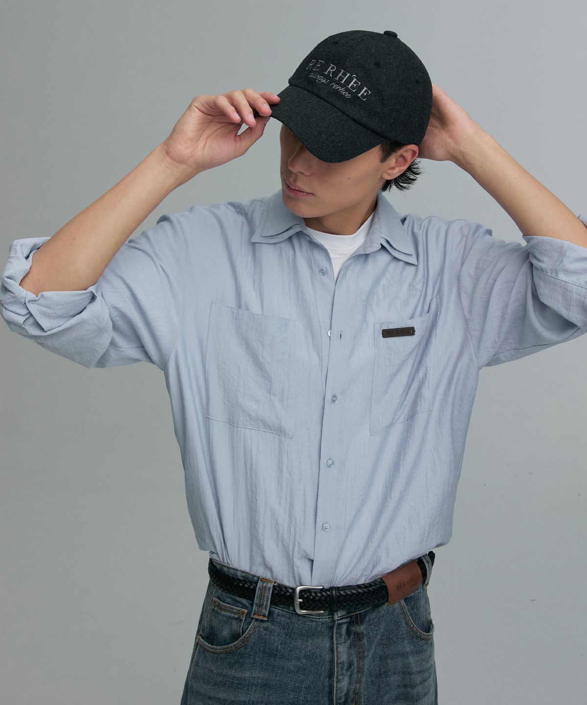 리이 맨(RERHEE MEN) WOOL BALL CAP CHARCOAL