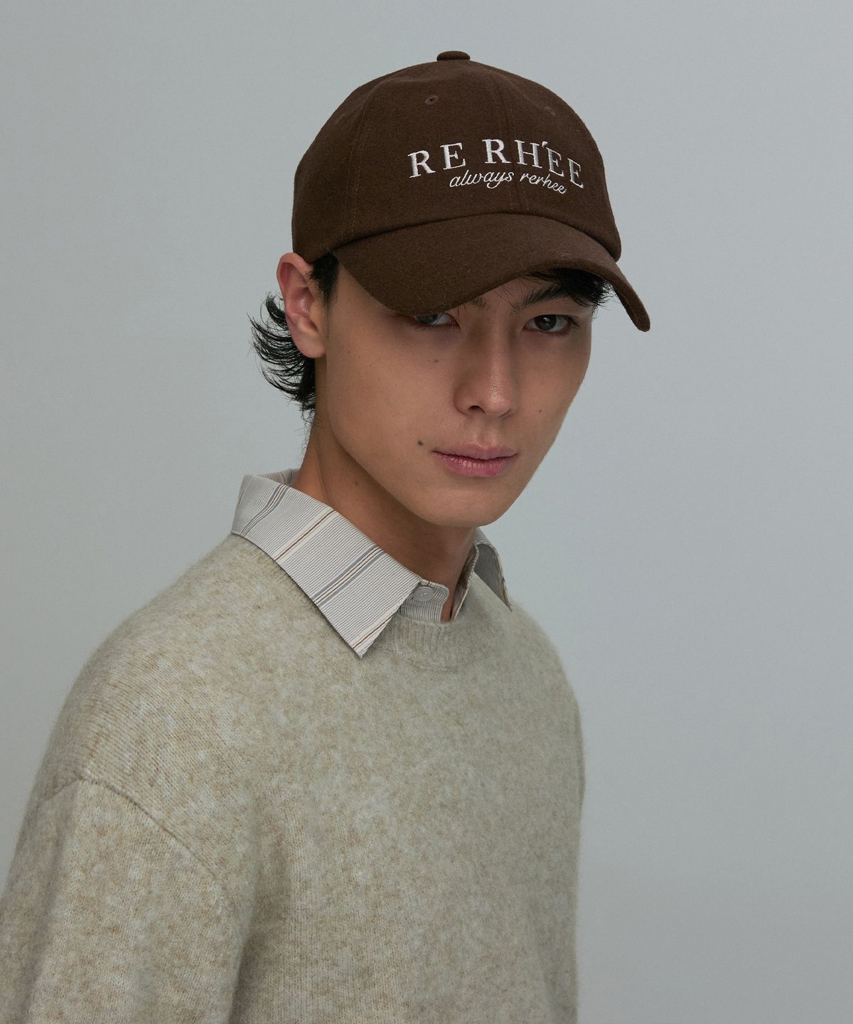 리이 맨(RERHEE MEN) WOOL BALL CAP CHOCOLATE
