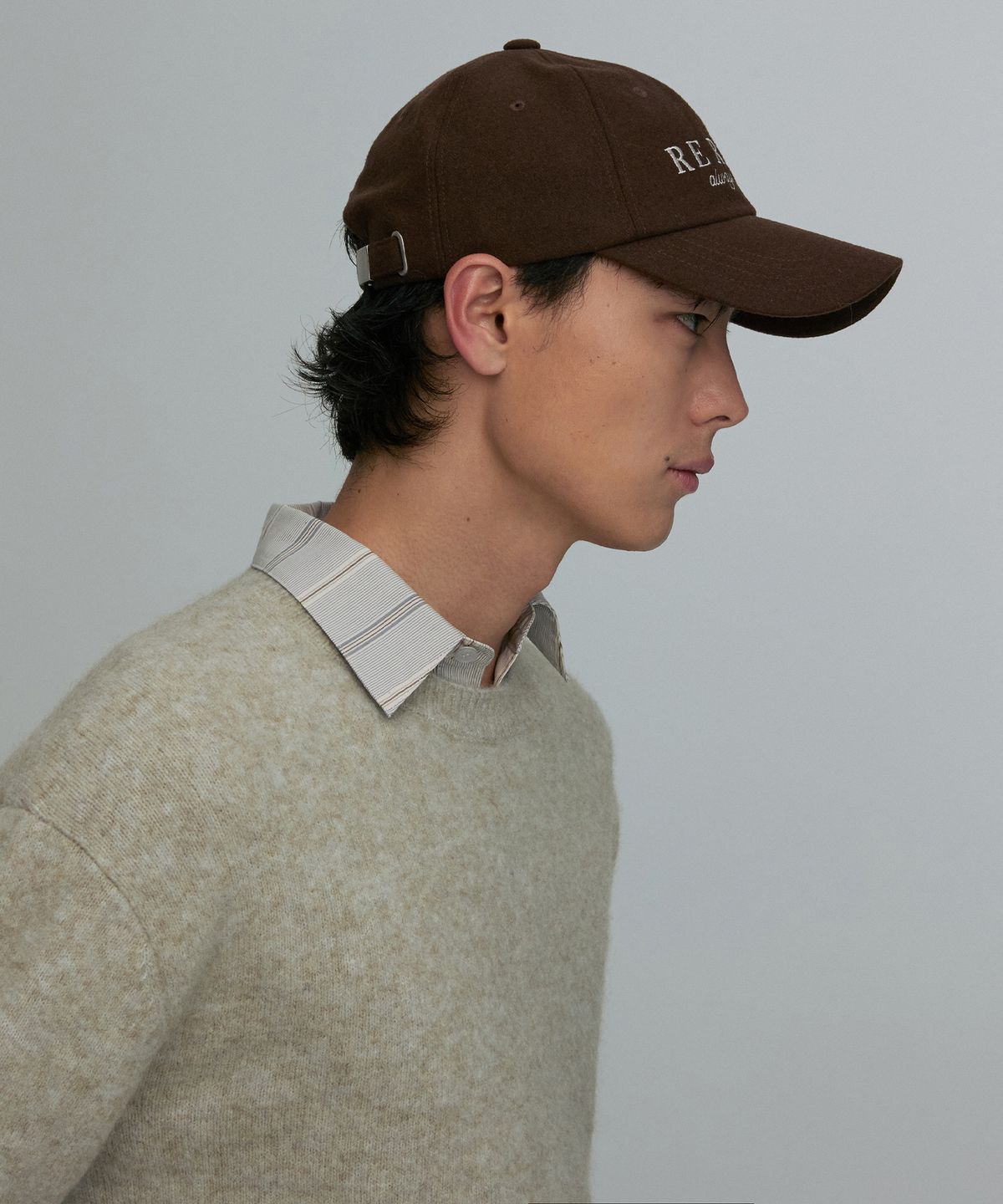 리이 맨(RERHEE MEN) WOOL BALL CAP CHOCOLATE