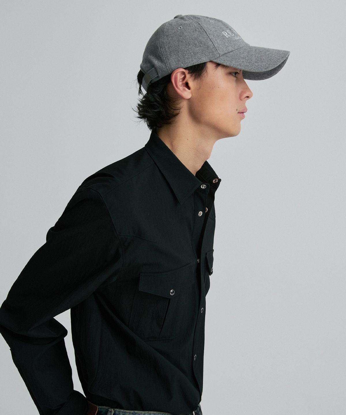 리이 맨(RERHEE MEN) WOOL BALL CAP MELANGE GRAY