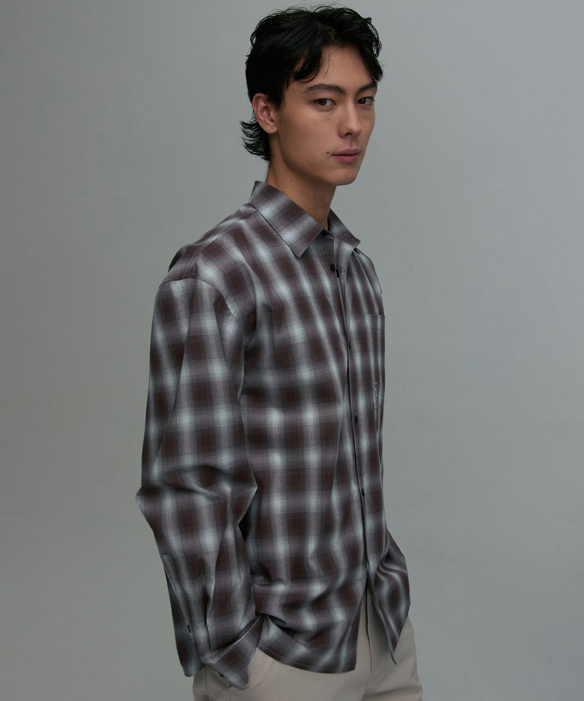 리이 맨(RERHEE MEN) BUTTON-UP CHECK SHIRT