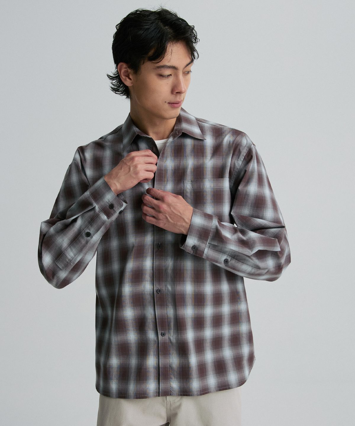 리이 맨(RERHEE MEN) BUTTON-UP CHECK SHIRT