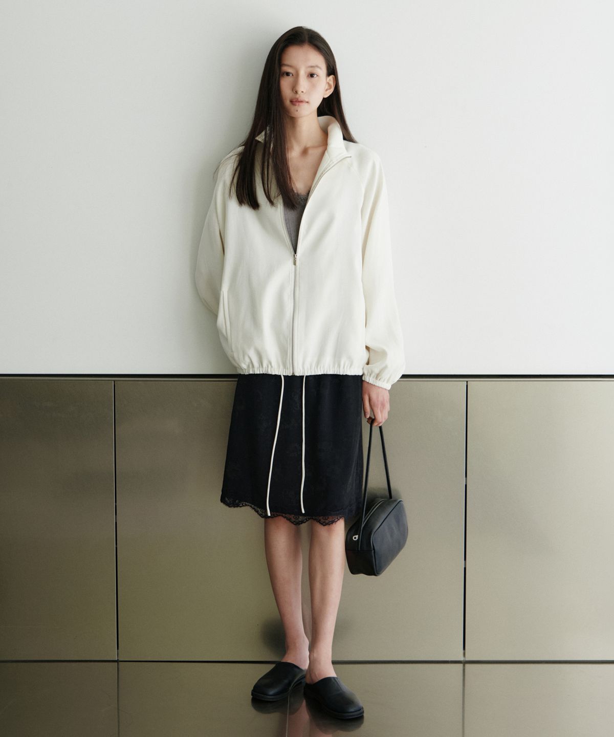 유라고(URAGO) Fleur lace midi skirt_2colors