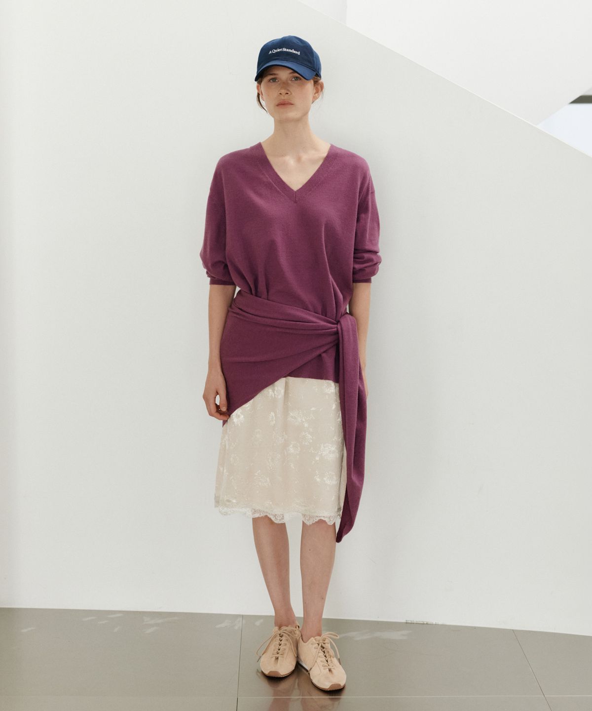 유라고(URAGO) Fleur lace midi skirt_2colors