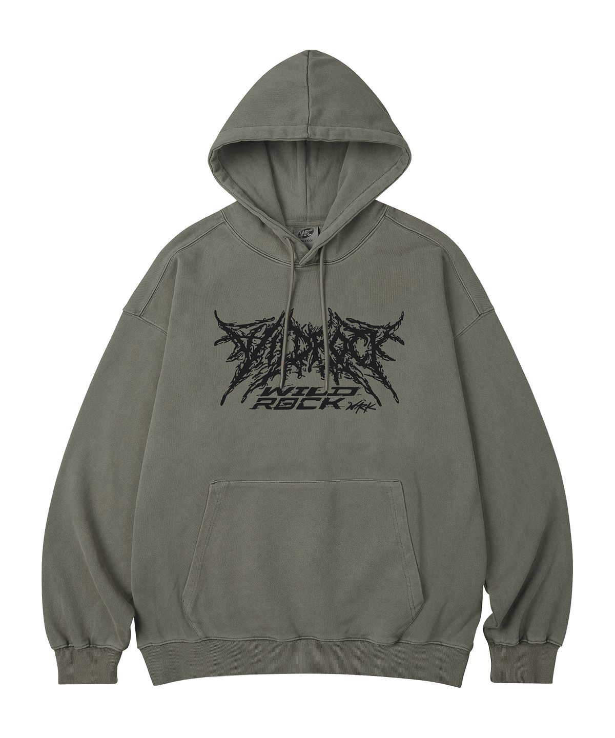 와일드락(WILDROCK) Wild Raw Logo 피그먼트 오버핏 후드_5 COL