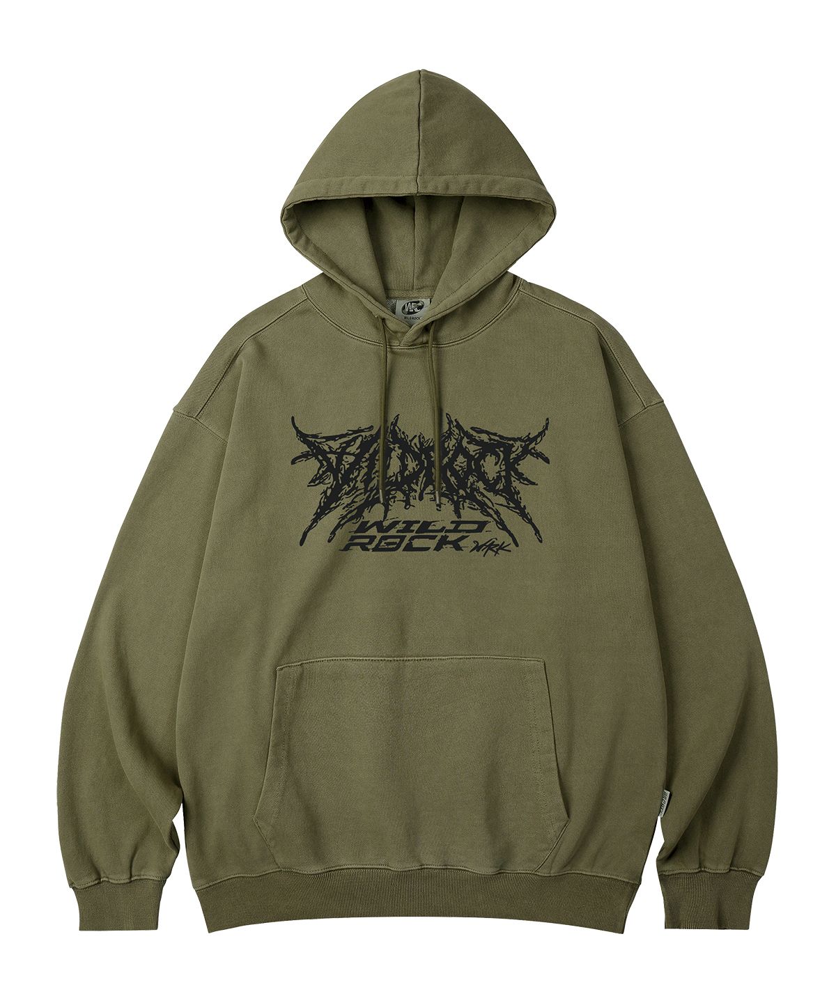 와일드락(WILDROCK) Wild Raw Logo 피그먼트 오버핏 후드_5 COL