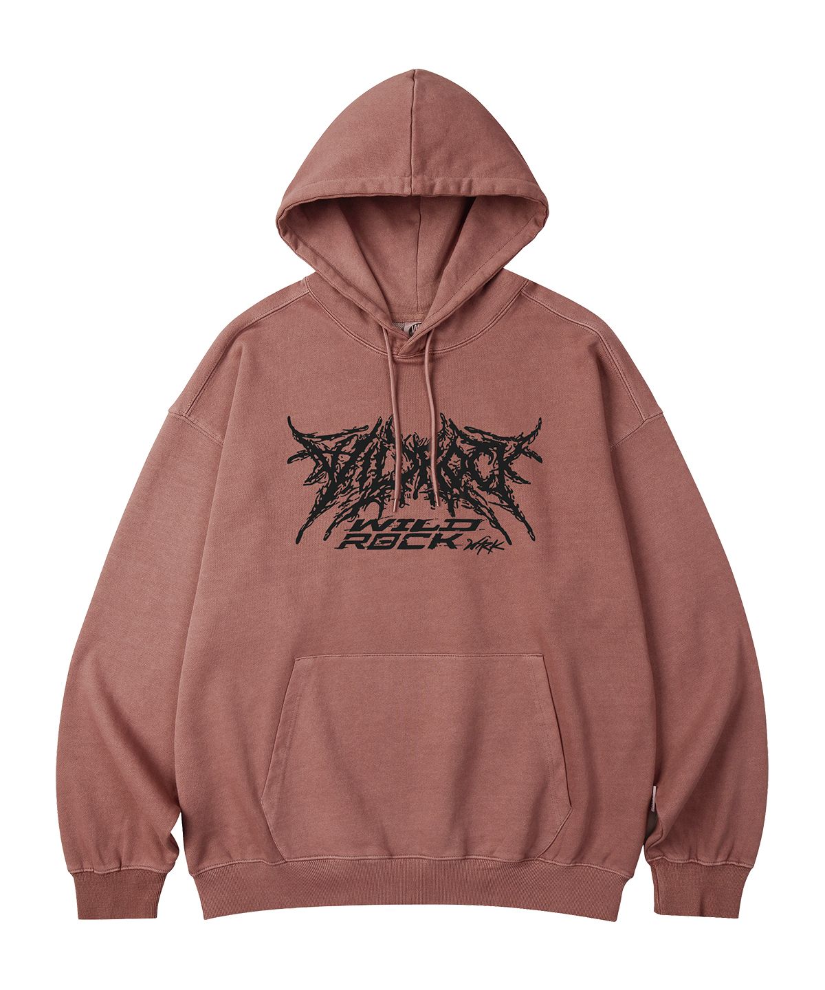 와일드락(WILDROCK) Wild Raw Logo 피그먼트 오버핏 후드_5 COL