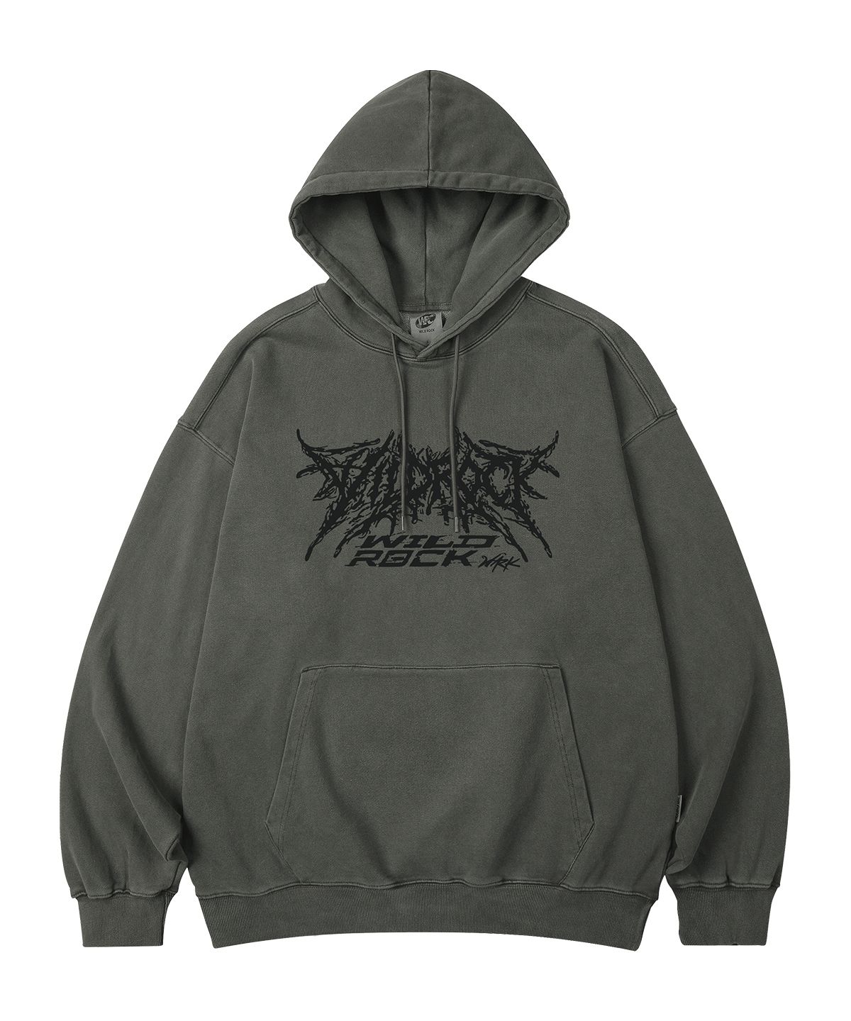 와일드락(WILDROCK) Wild Raw Logo 피그먼트 오버핏 후드_5 COL