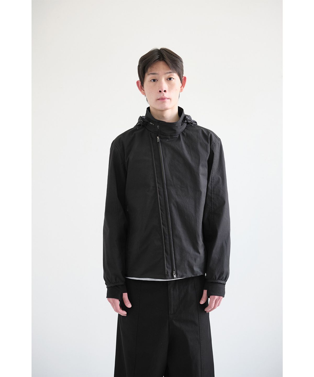 해칭룸(HATCHINGROOM) Diagonal Zip Jacket V2 Black