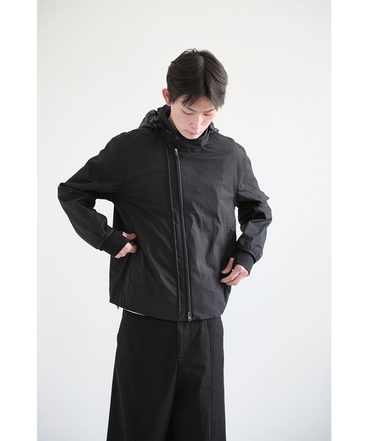해칭룸(HATCHINGROOM) Diagonal Zip Jacket V2 Black