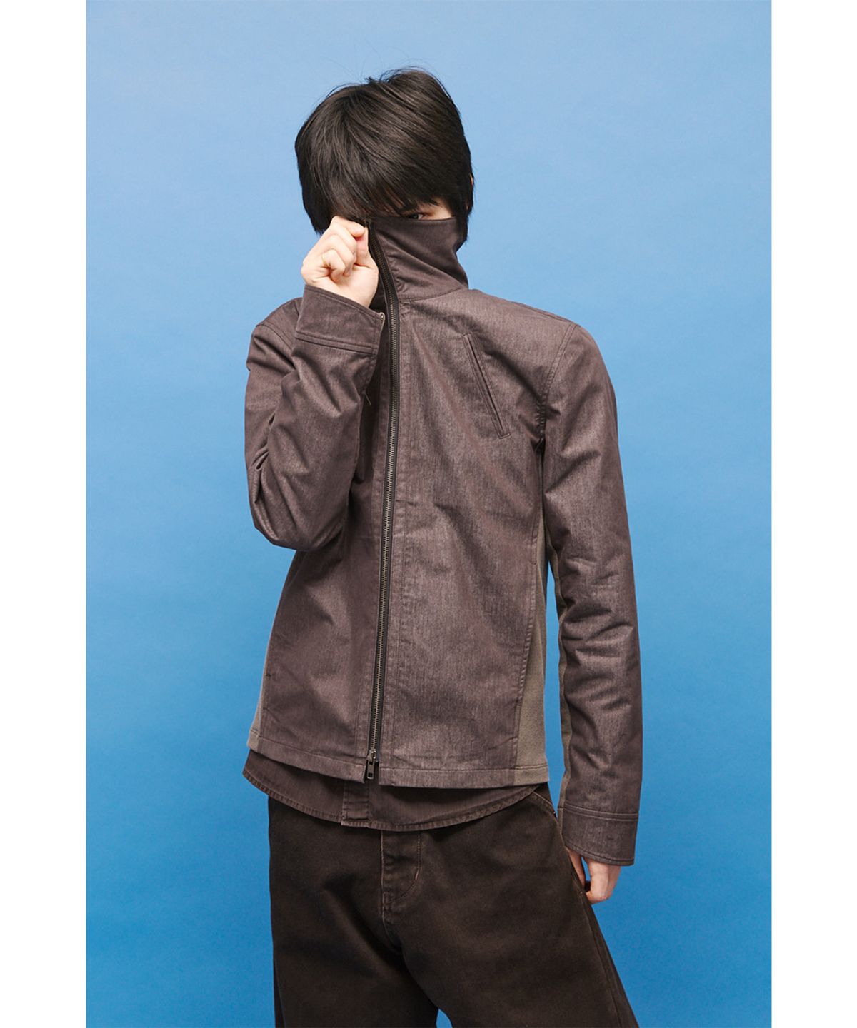 해칭룸(HATCHINGROOM) Funnel Neck Jacket Brown