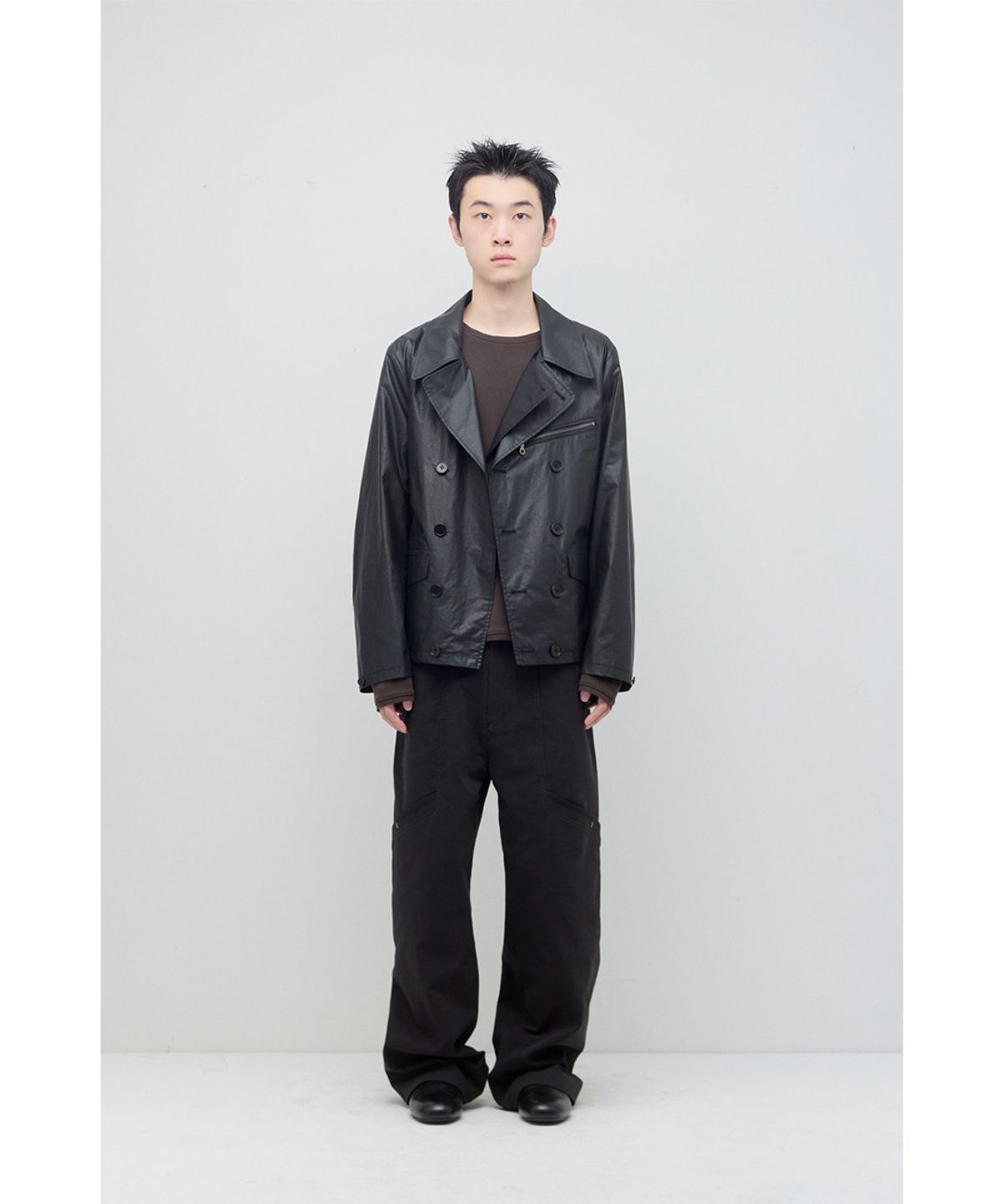 해칭룸(HATCHINGROOM) Short Double Jacket Black