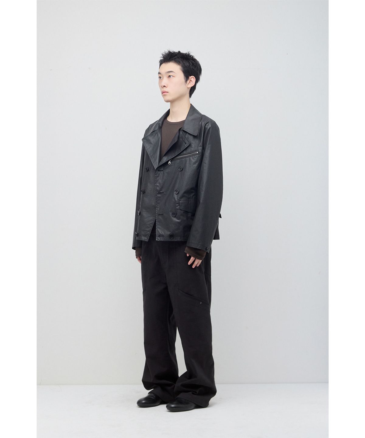 해칭룸(HATCHINGROOM) Short Double Jacket Black