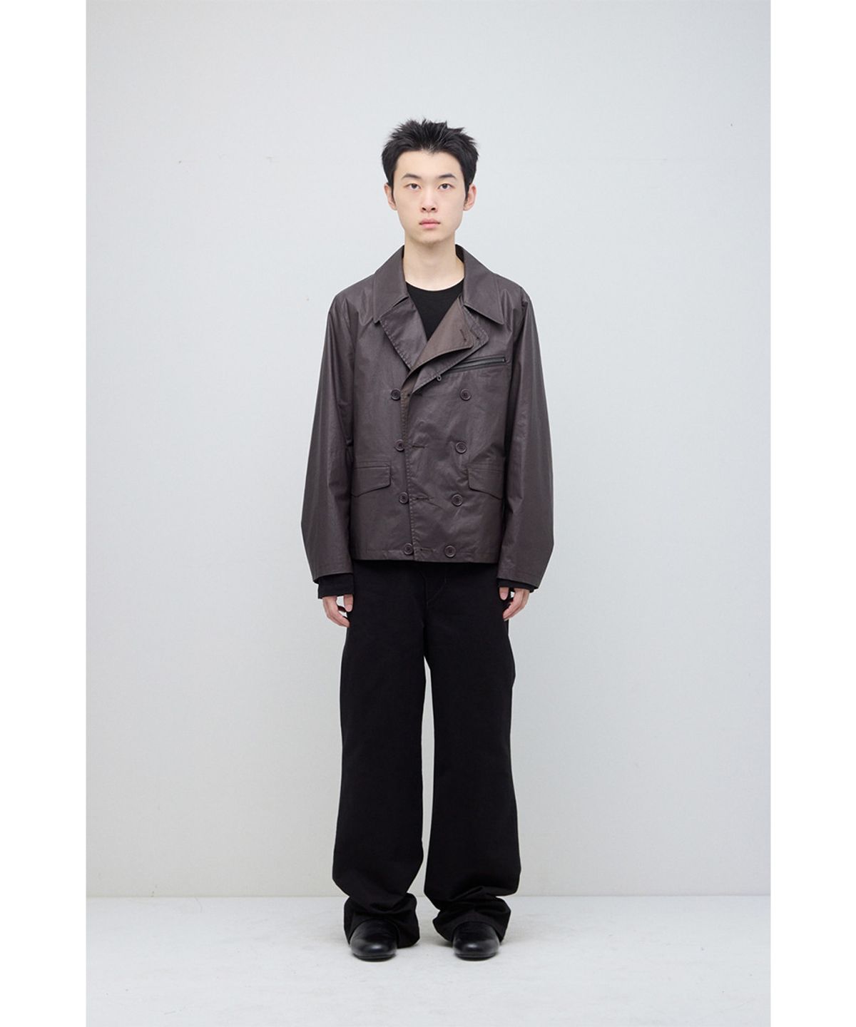 해칭룸(HATCHINGROOM) Short Double Jacket Burgundy