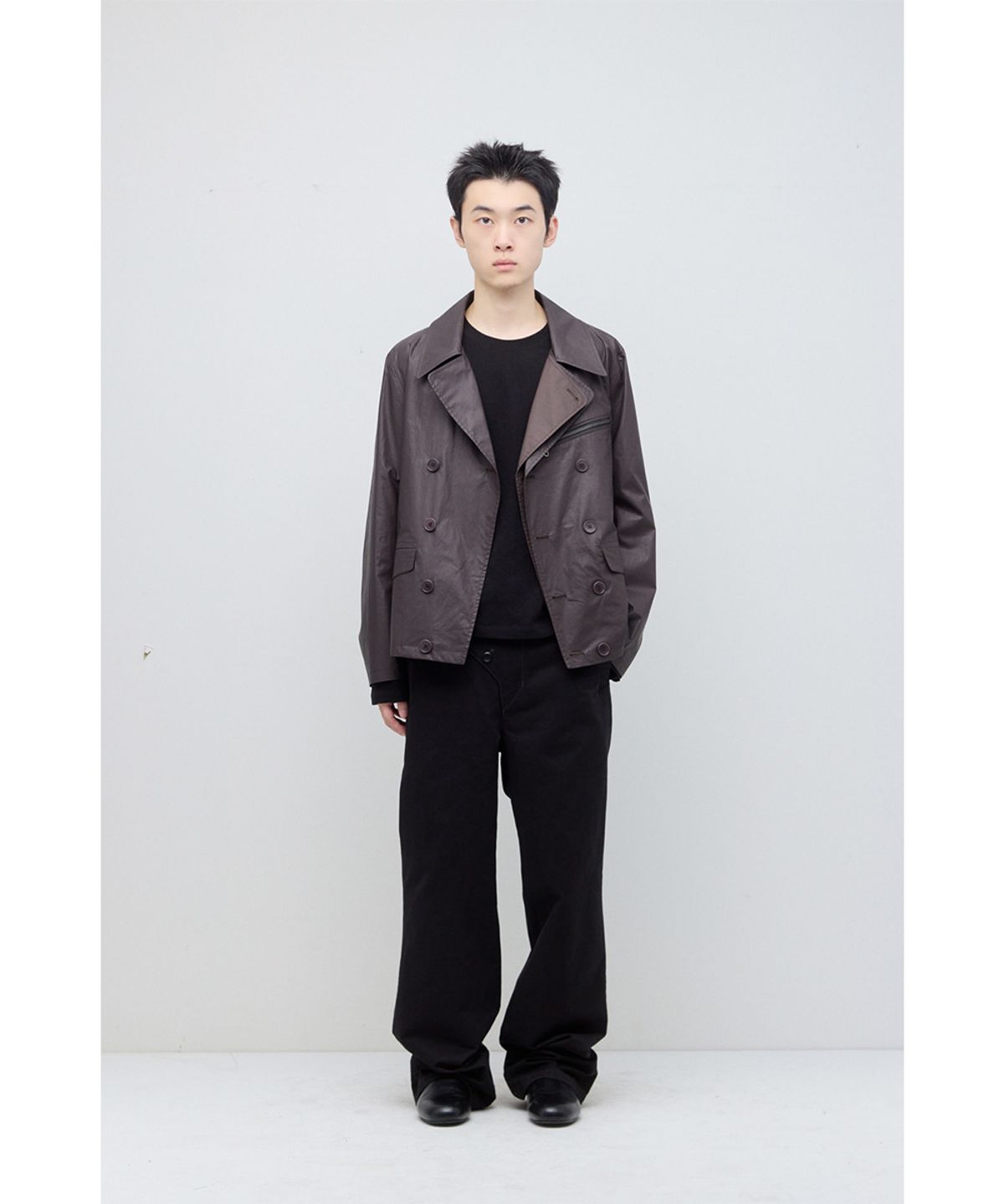 해칭룸(HATCHINGROOM) Short Double Jacket Burgundy