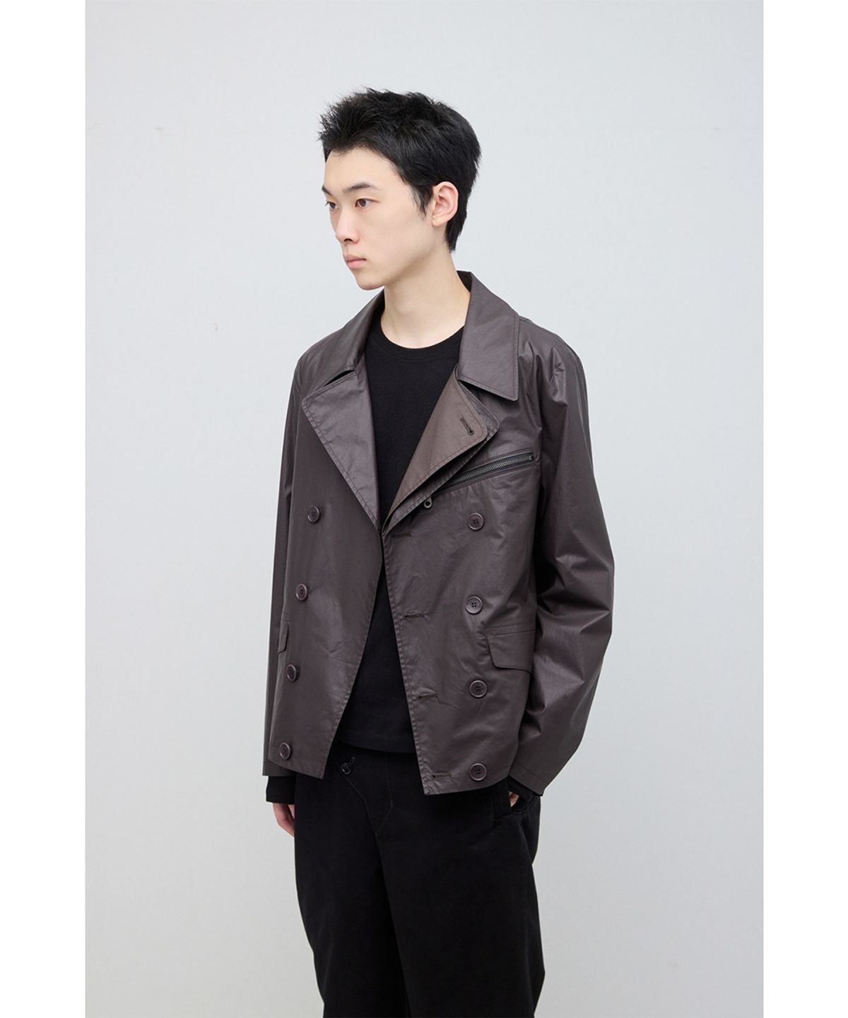 해칭룸(HATCHINGROOM) Short Double Jacket Burgundy