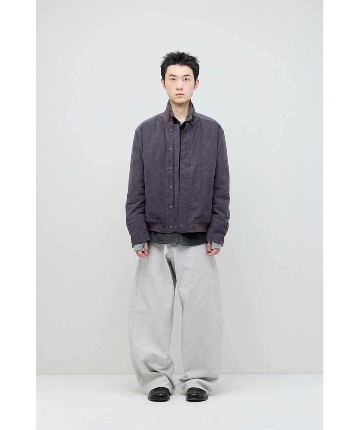 해칭룸(HATCHINGROOM) Tanker Jacket Corduroy Purple Grey