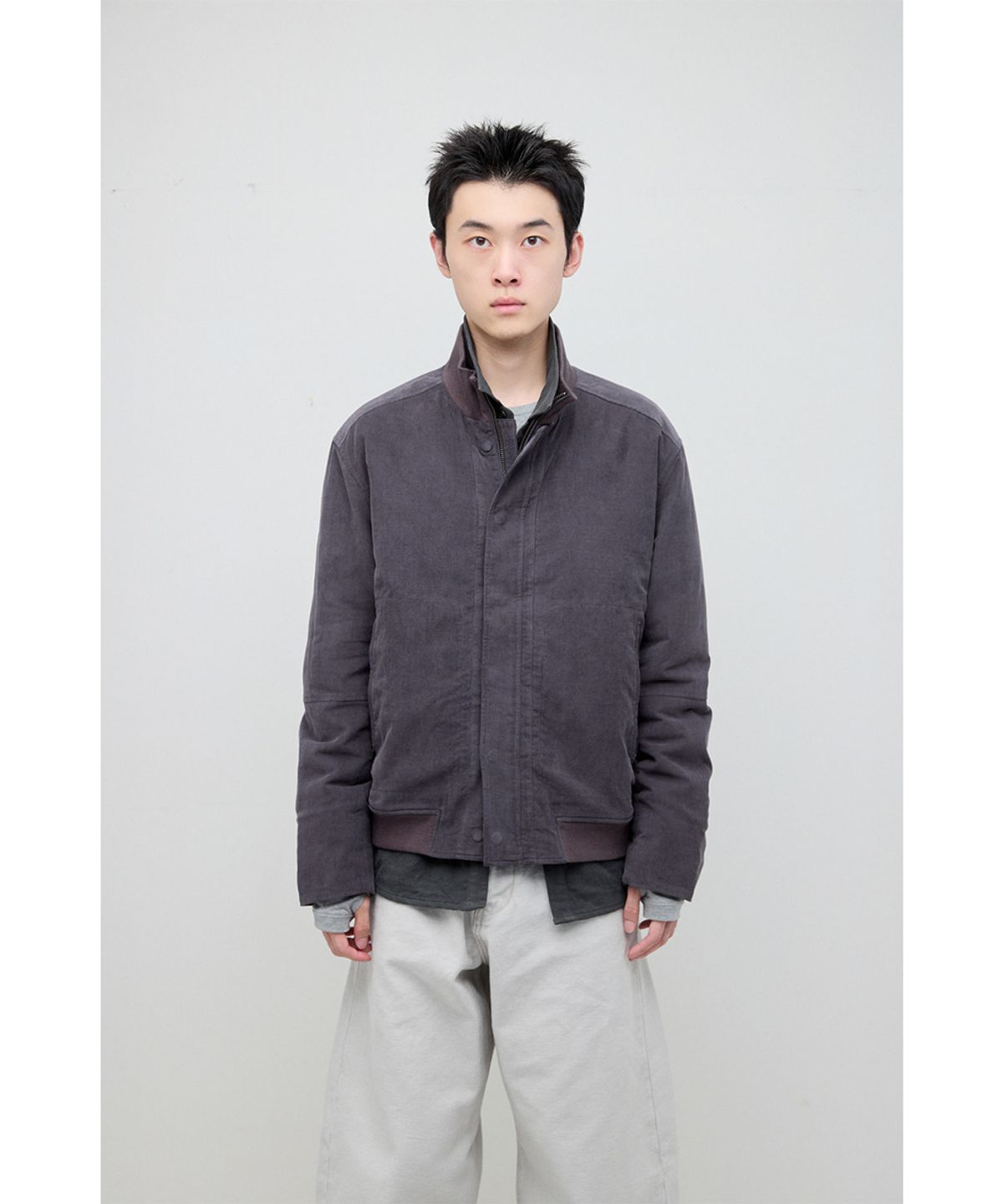 해칭룸(HATCHINGROOM) Tanker Jacket Corduroy Purple Grey