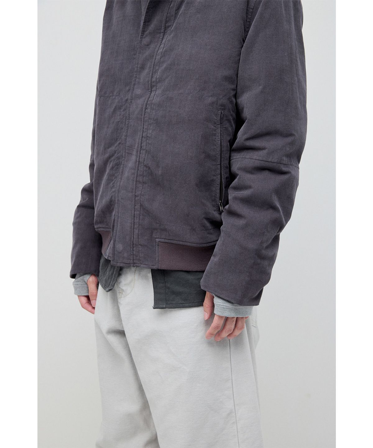 해칭룸(HATCHINGROOM) Tanker Jacket Corduroy Purple Grey