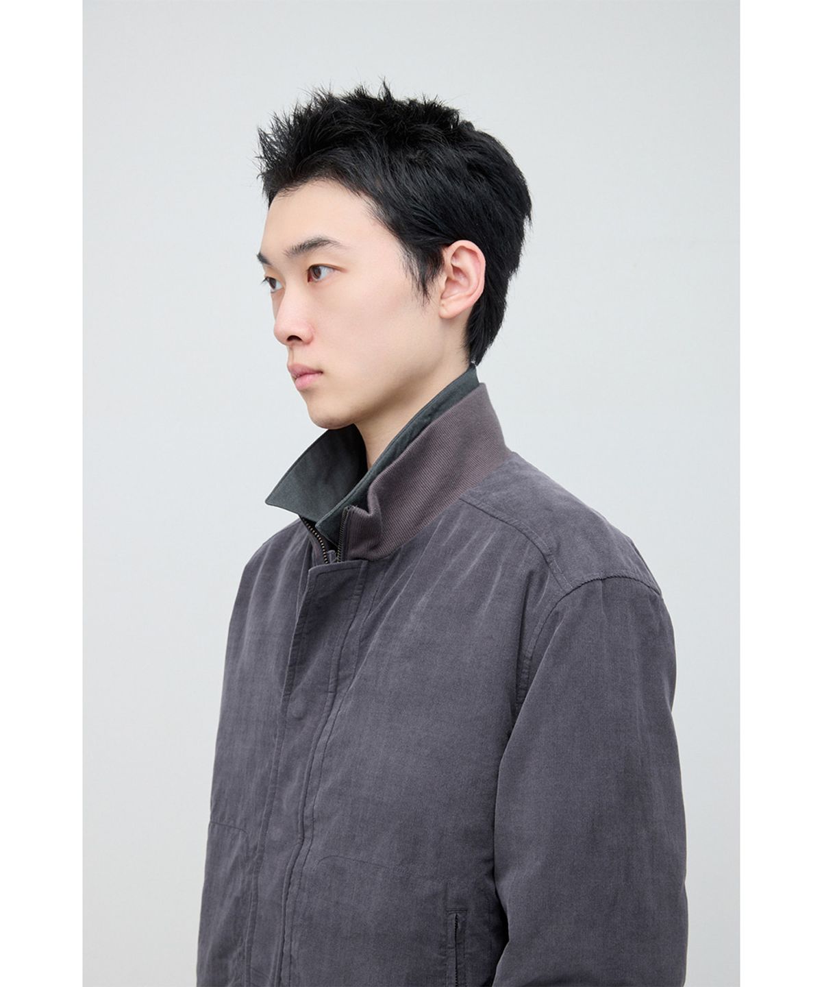 해칭룸(HATCHINGROOM) Tanker Jacket Corduroy Purple Grey