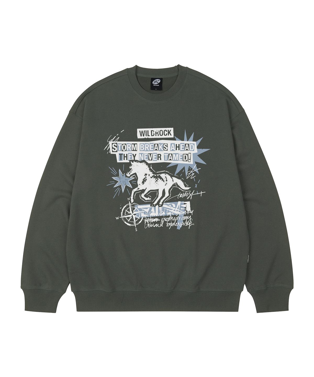 와일드락(WILDROCK) Storm Horse 오버핏 맨투맨_9 COL
