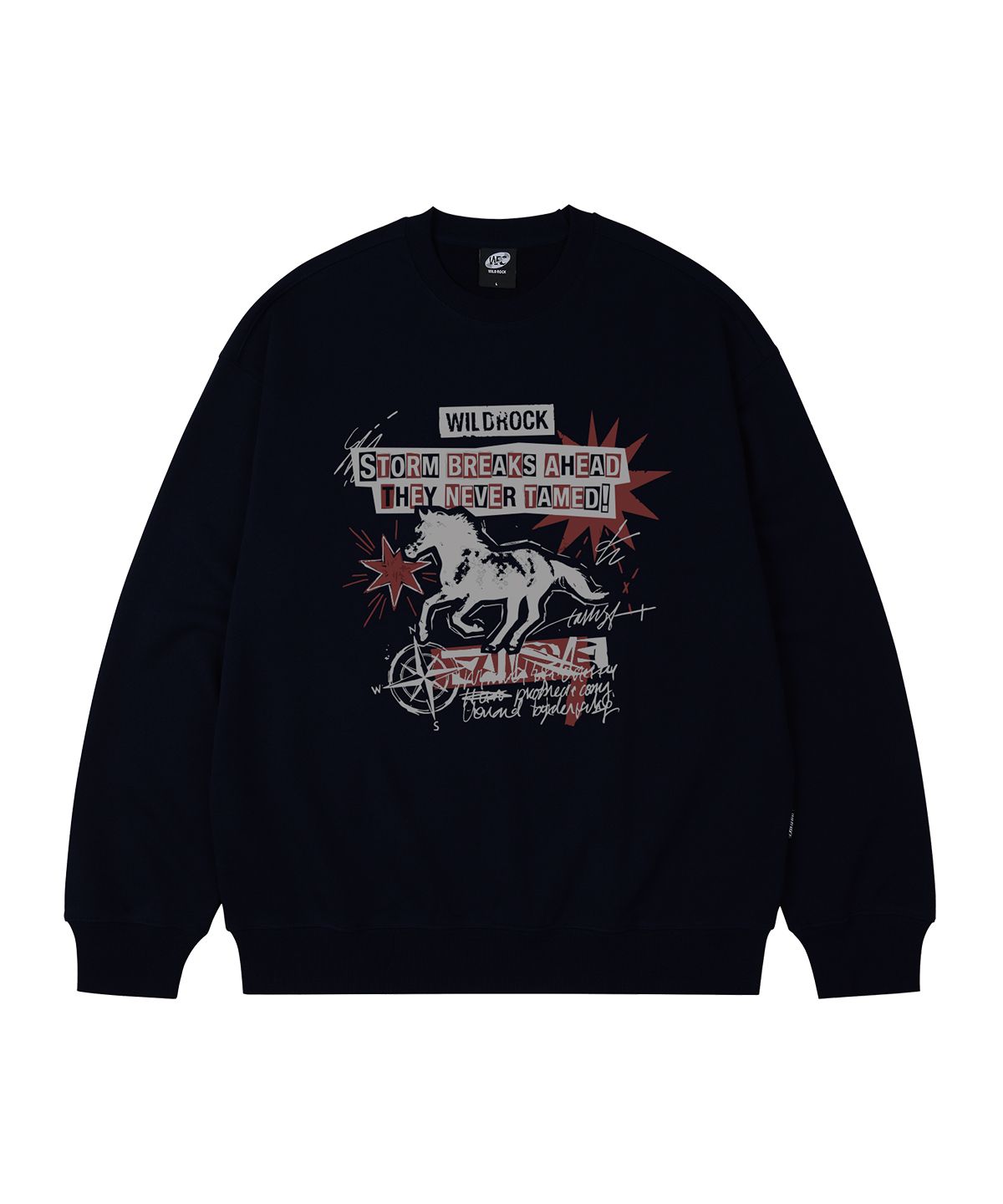 와일드락(WILDROCK) Storm Horse 오버핏 맨투맨_9 COL