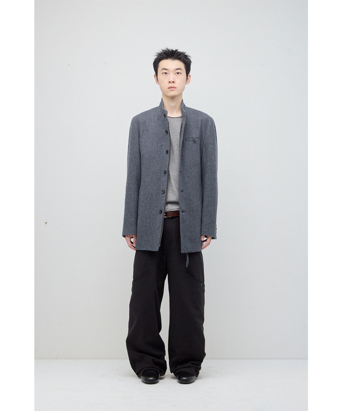 해칭룸(HATCHINGROOM) Stand Collar Coat Charcoal