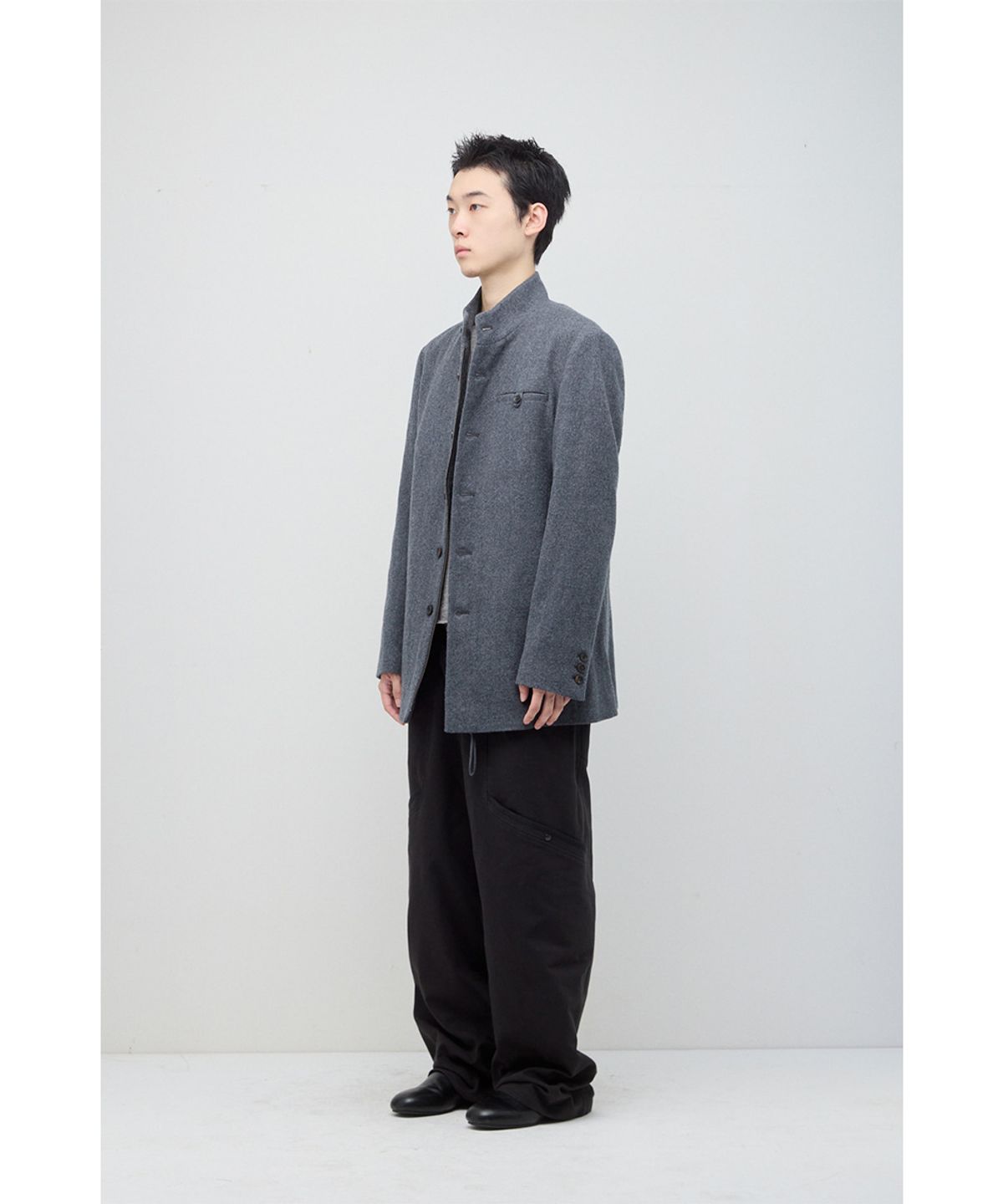 해칭룸(HATCHINGROOM) Stand Collar Coat Charcoal