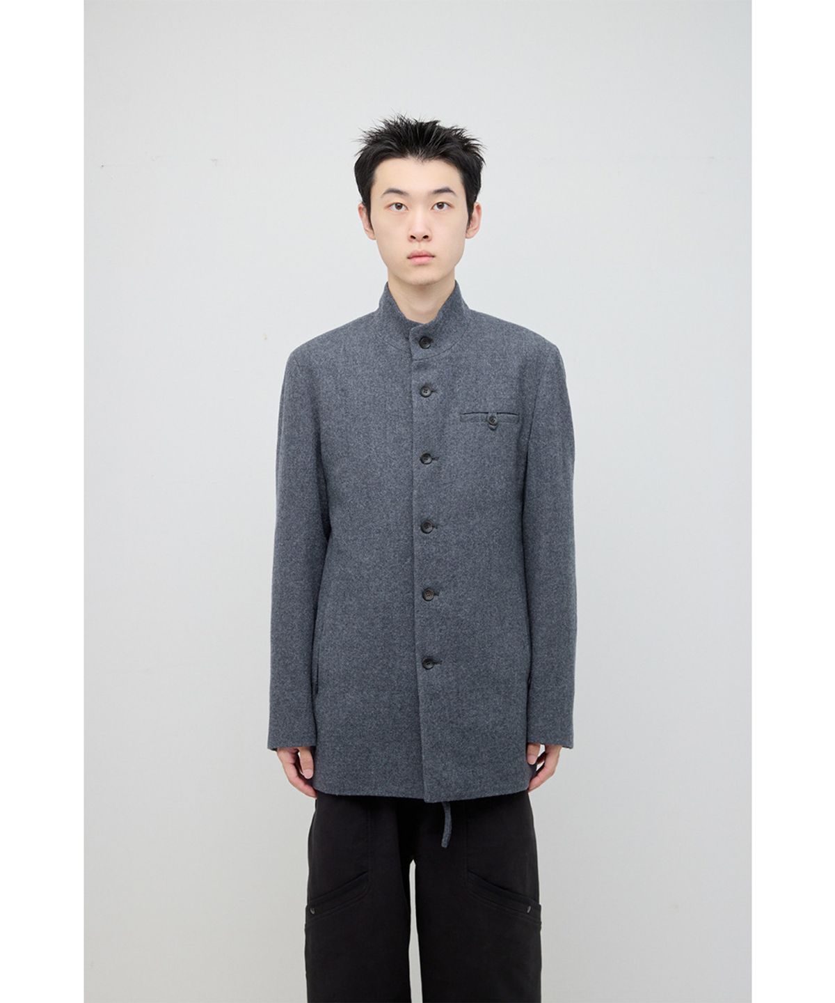 해칭룸(HATCHINGROOM) Stand Collar Coat Charcoal