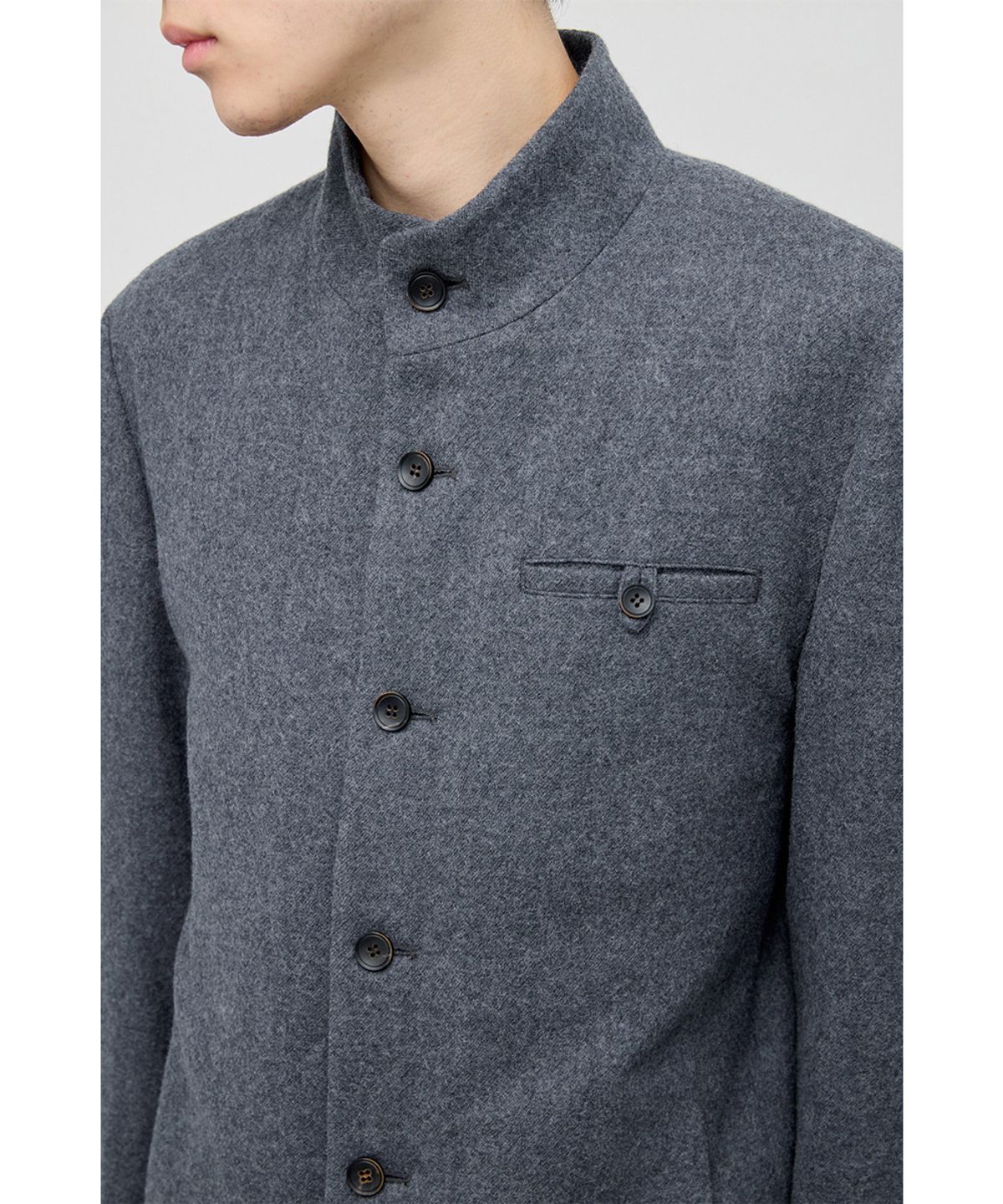 해칭룸(HATCHINGROOM) Stand Collar Coat Charcoal