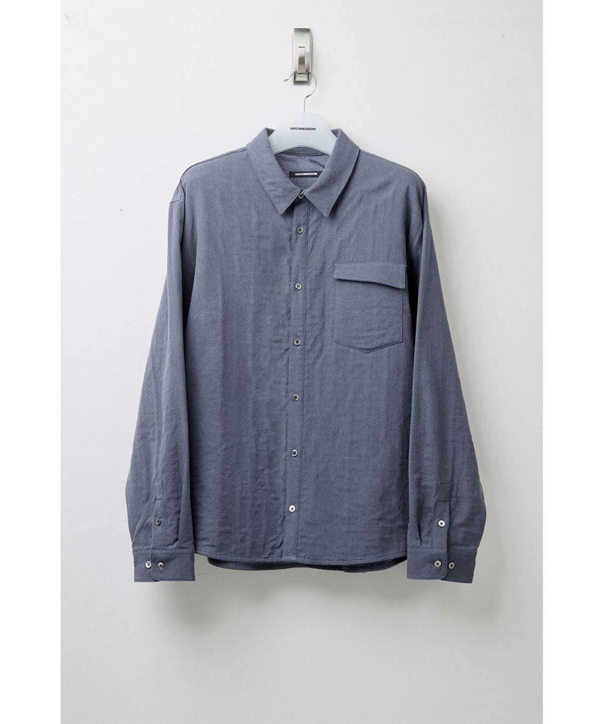 해칭룸(HATCHINGROOM) Curved Shirt Dyed Blue