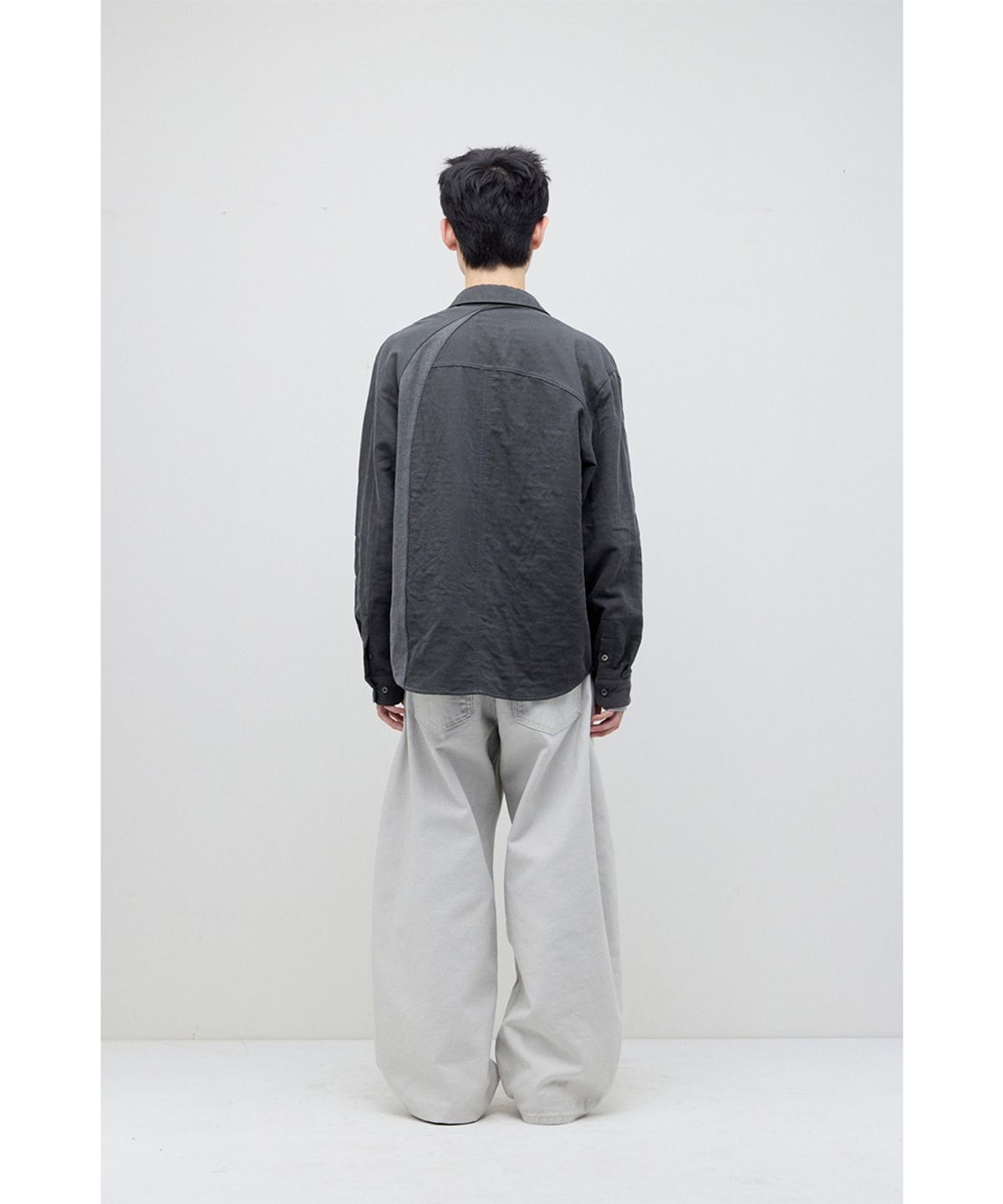 해칭룸(HATCHINGROOM) Curved Shirt Dyed Charcoal