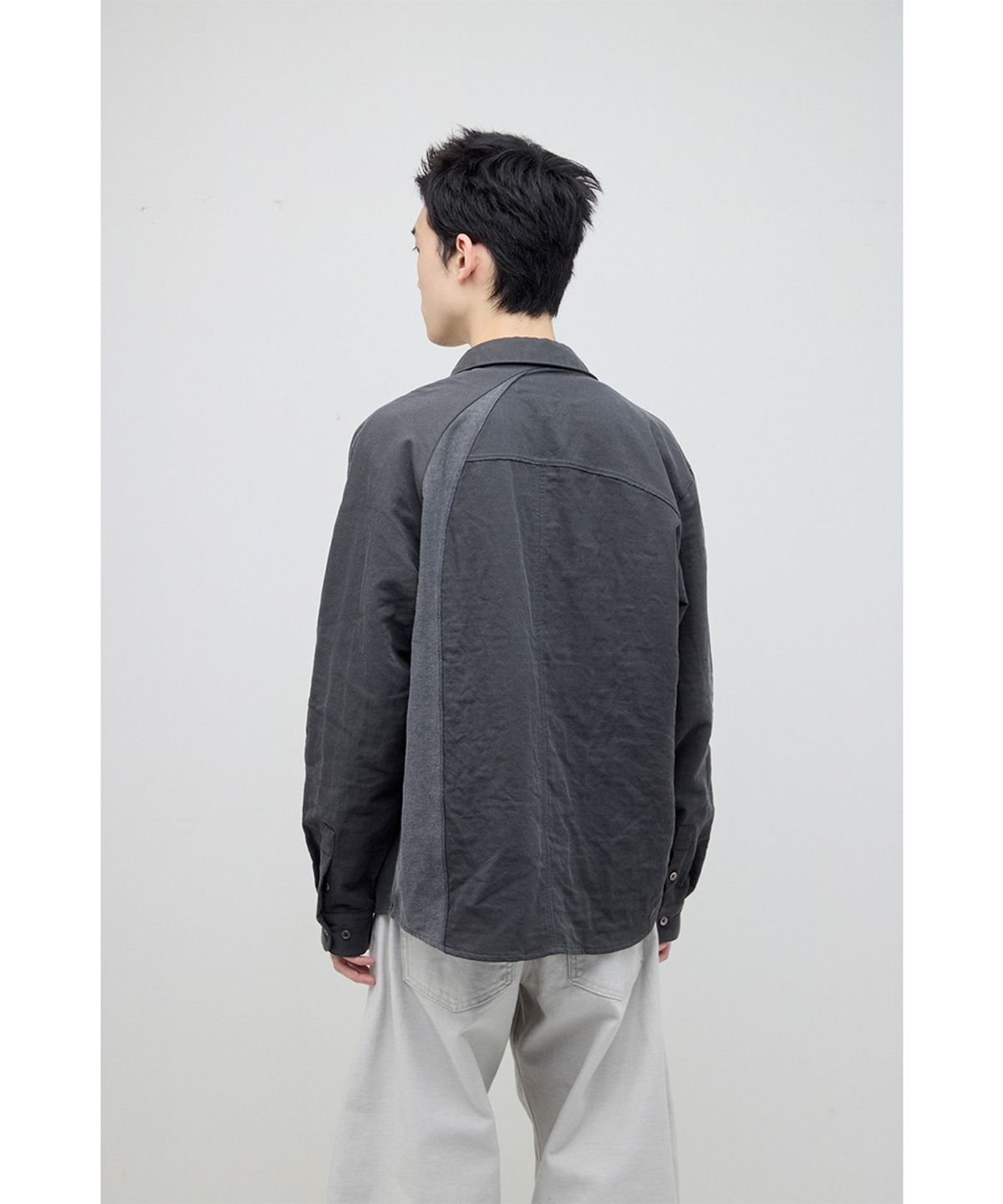 해칭룸(HATCHINGROOM) Curved Shirt Dyed Charcoal