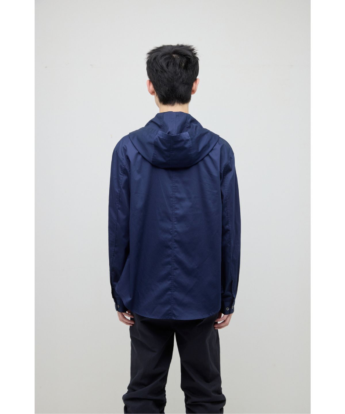 해칭룸(HATCHINGROOM) Hooded Shirt Dark Blue