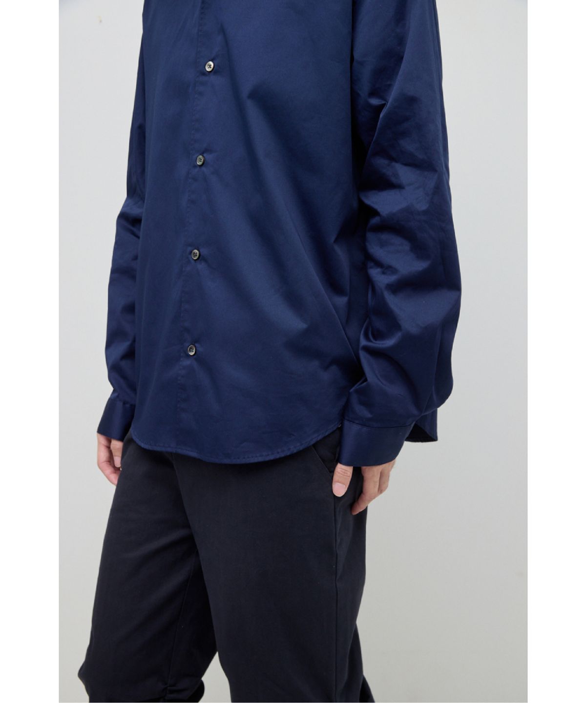 해칭룸(HATCHINGROOM) Hooded Shirt Dark Blue