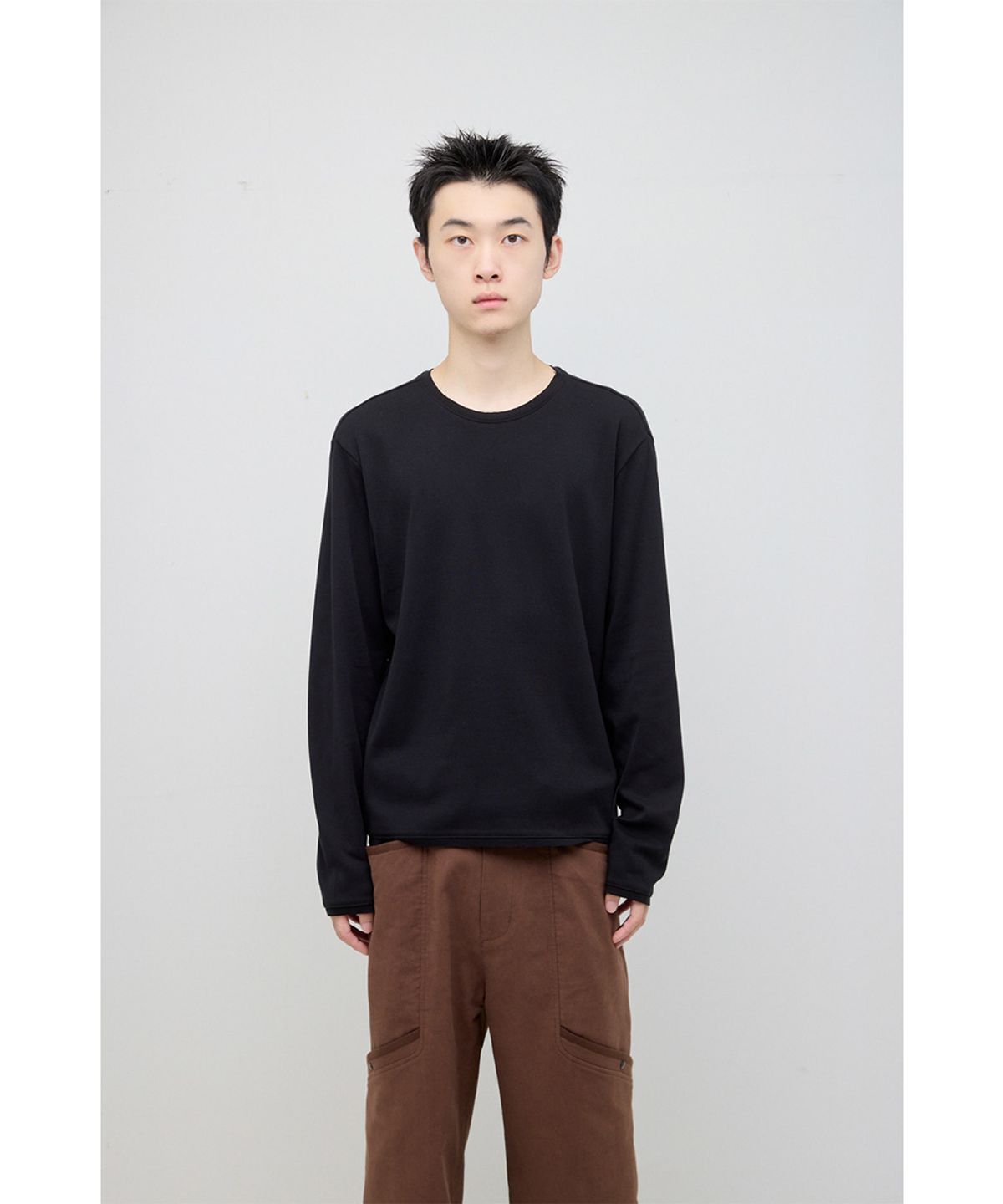 해칭룸(HATCHINGROOM) Rolling Tee Rib Black