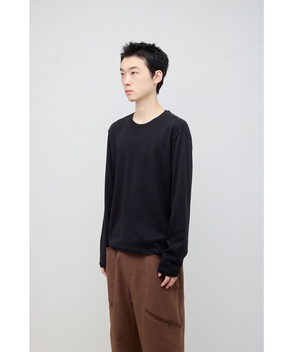 해칭룸(HATCHINGROOM) Rolling Tee Rib Black