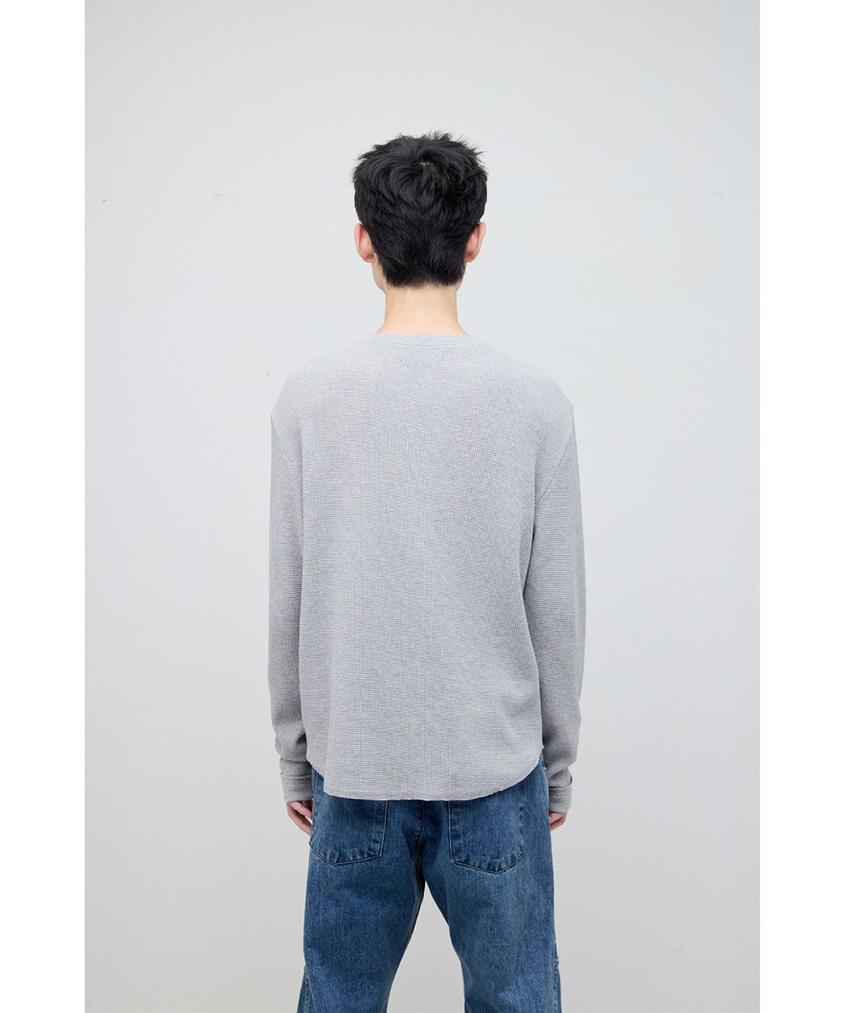 해칭룸(HATCHINGROOM) Thermal Henley Tee M.Grey