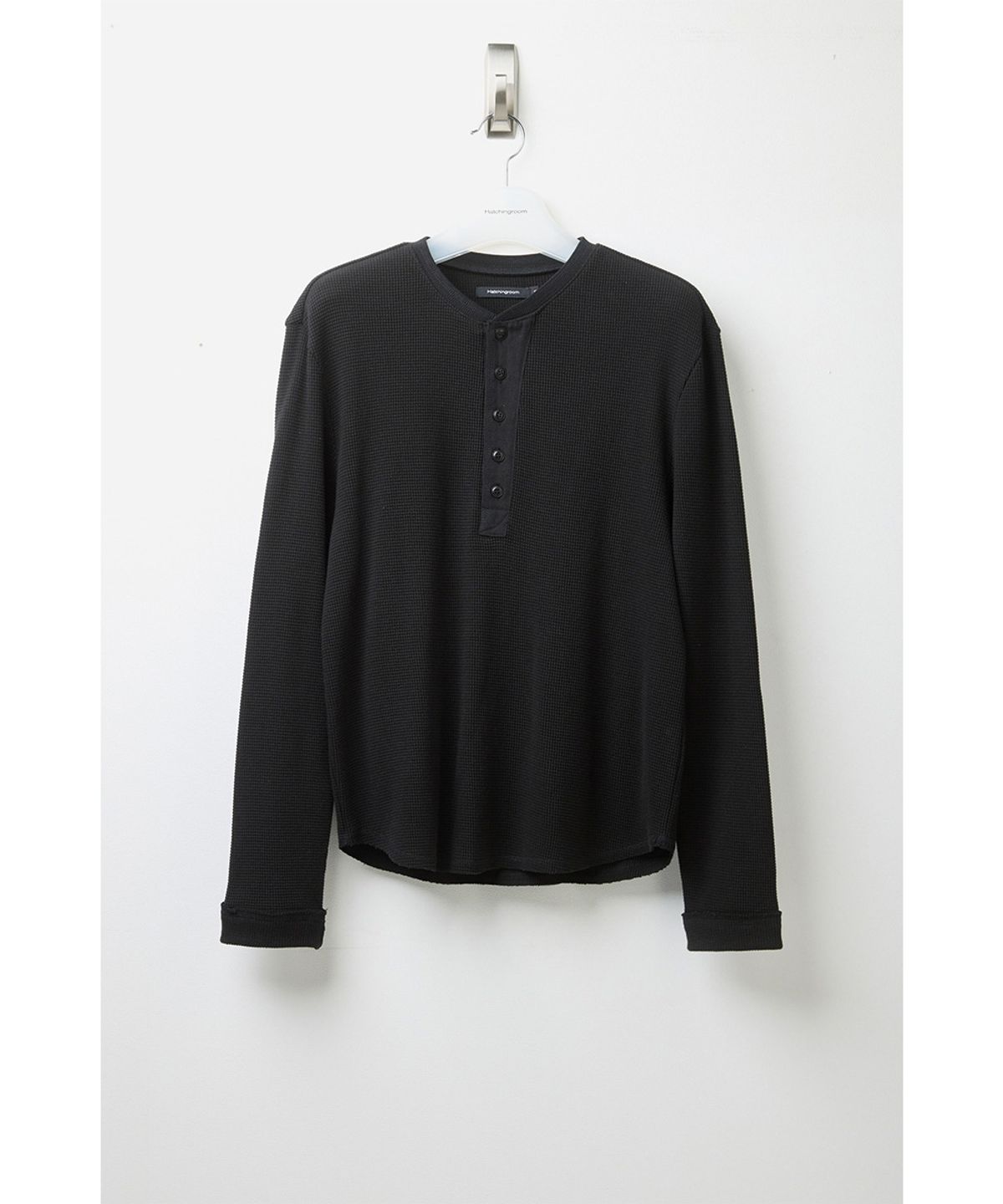 해칭룸(HATCHINGROOM) Thermal Henley Tee Black