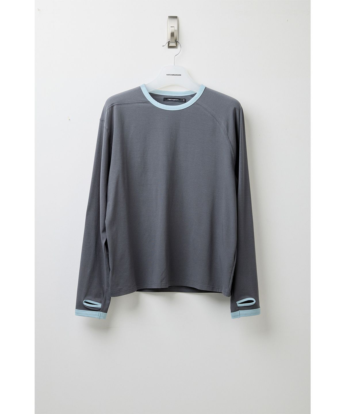 해칭룸(HATCHINGROOM) Silket Ringer Tee Graphite