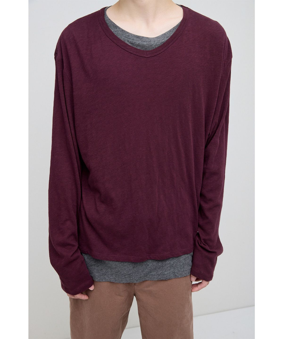 해칭룸(HATCHINGROOM) UV Layered Tee Burgundy