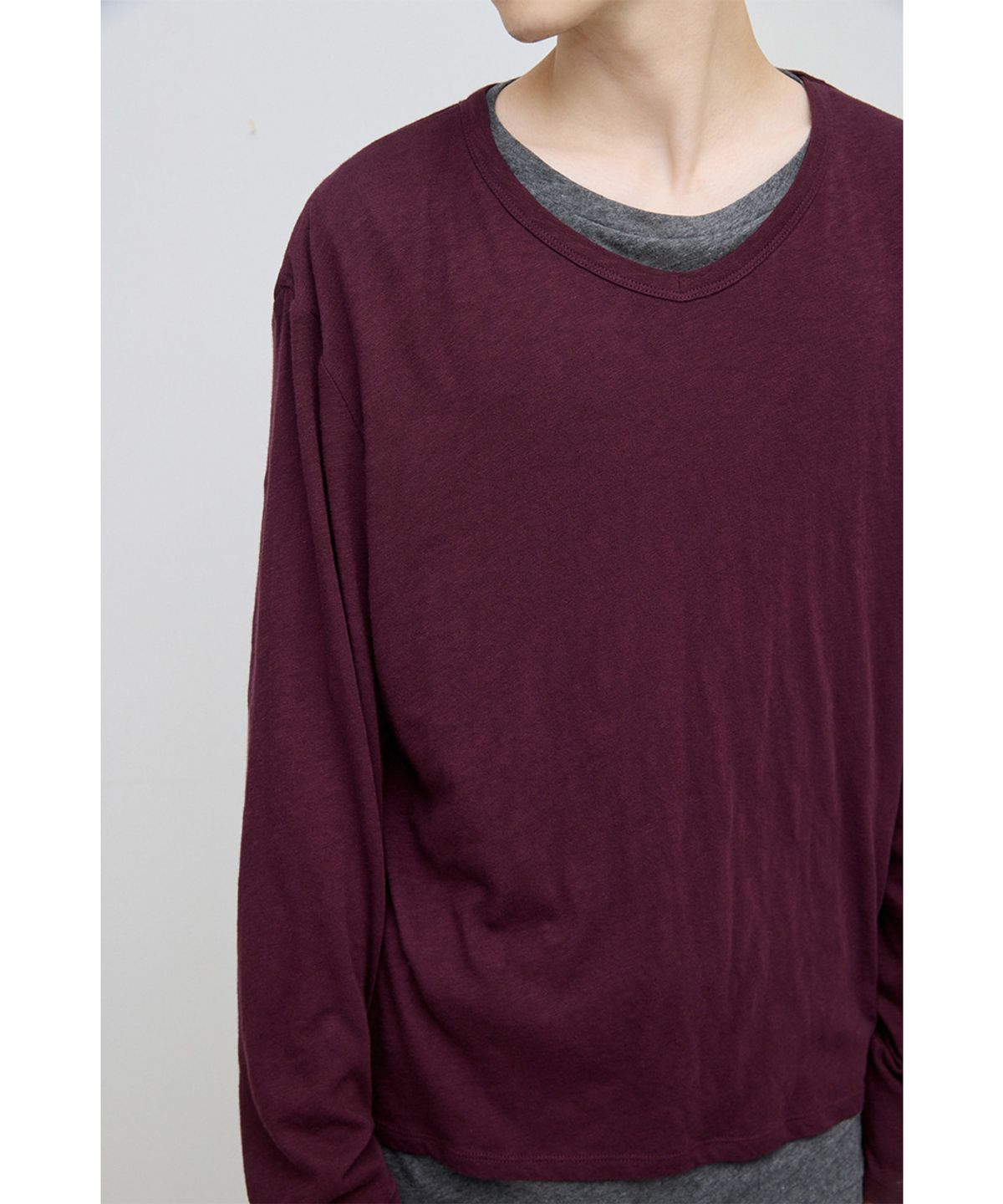 해칭룸(HATCHINGROOM) UV Layered Tee Burgundy
